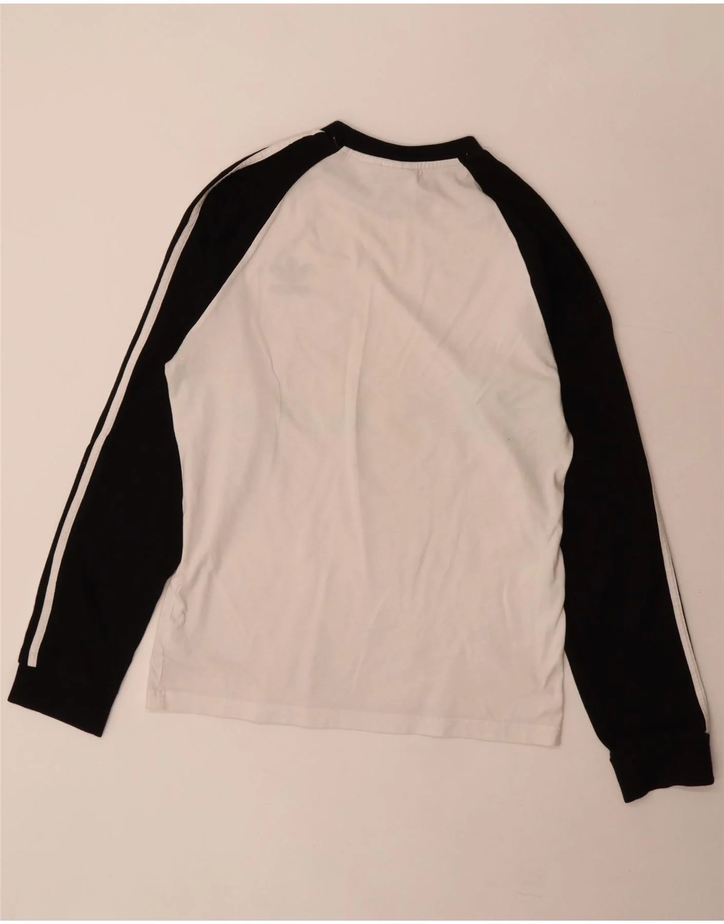 Adidas Mens Top Long Sleeve Medium White Colourblock Cotton - Image 2