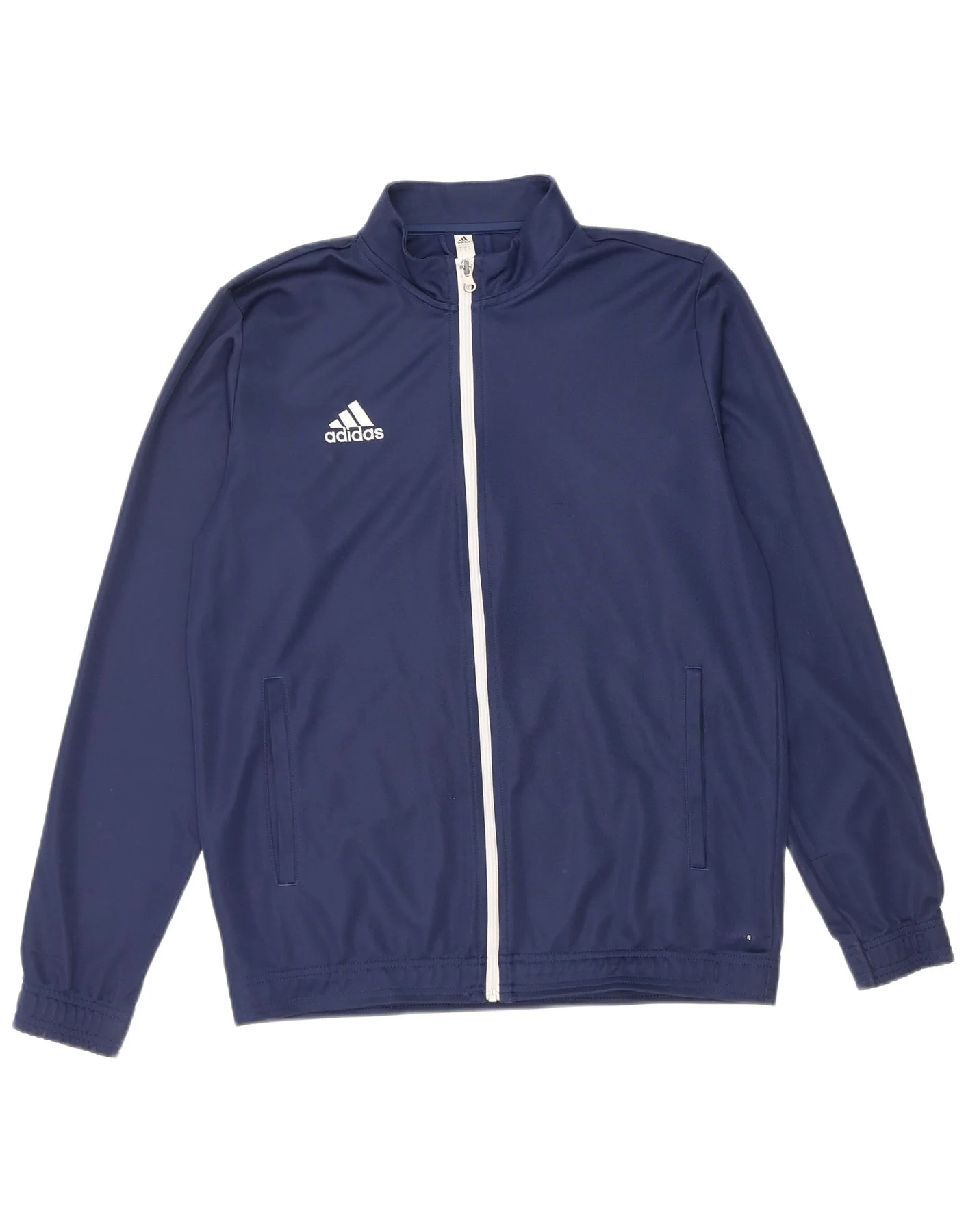 Adidas Mens Tracksuit Top Jacket Large Navy Blue Polyester