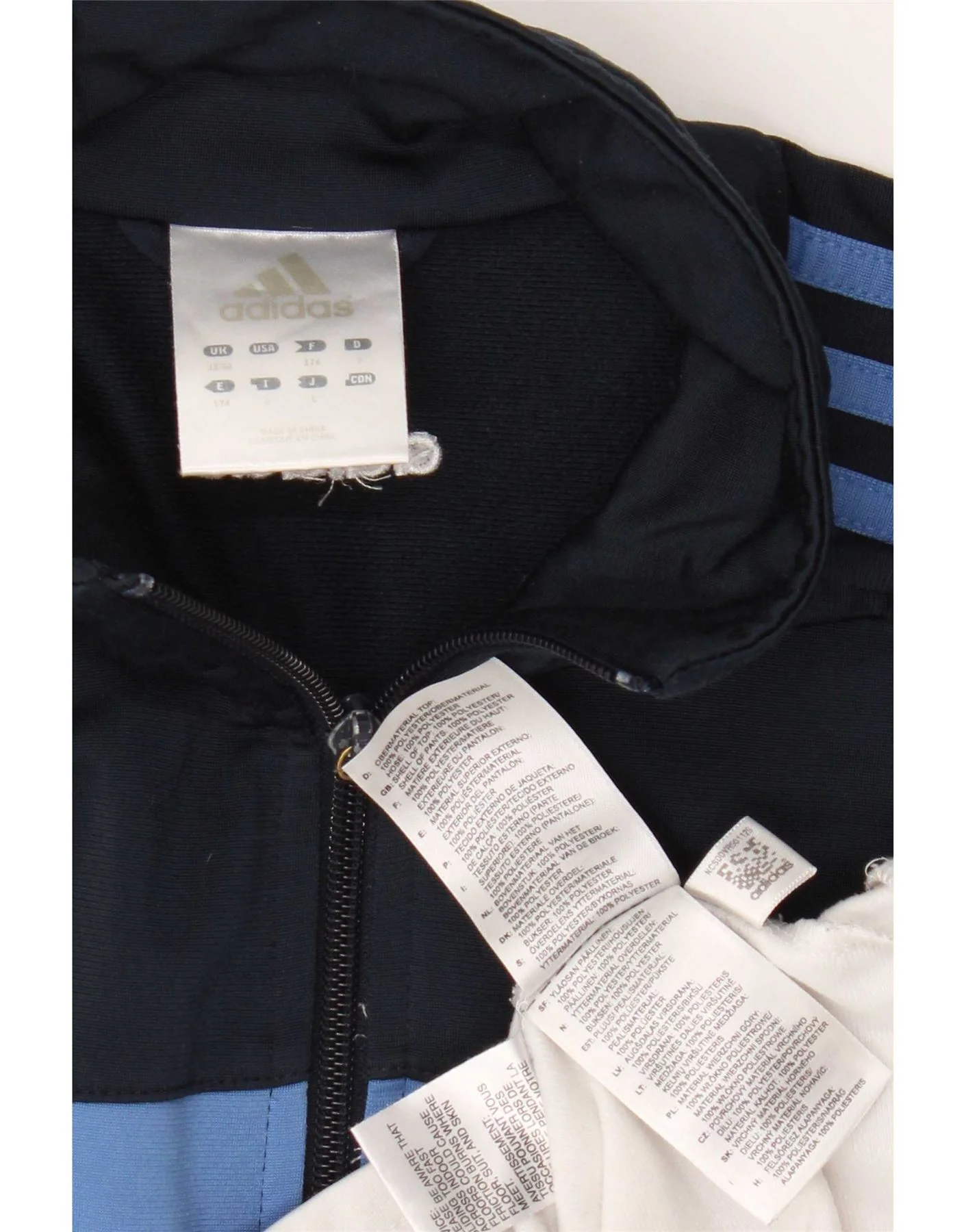 Adidas Mens Tracksuit Top Jacket UK 38/40 Medium Navy Blue Colourblock - Image 3