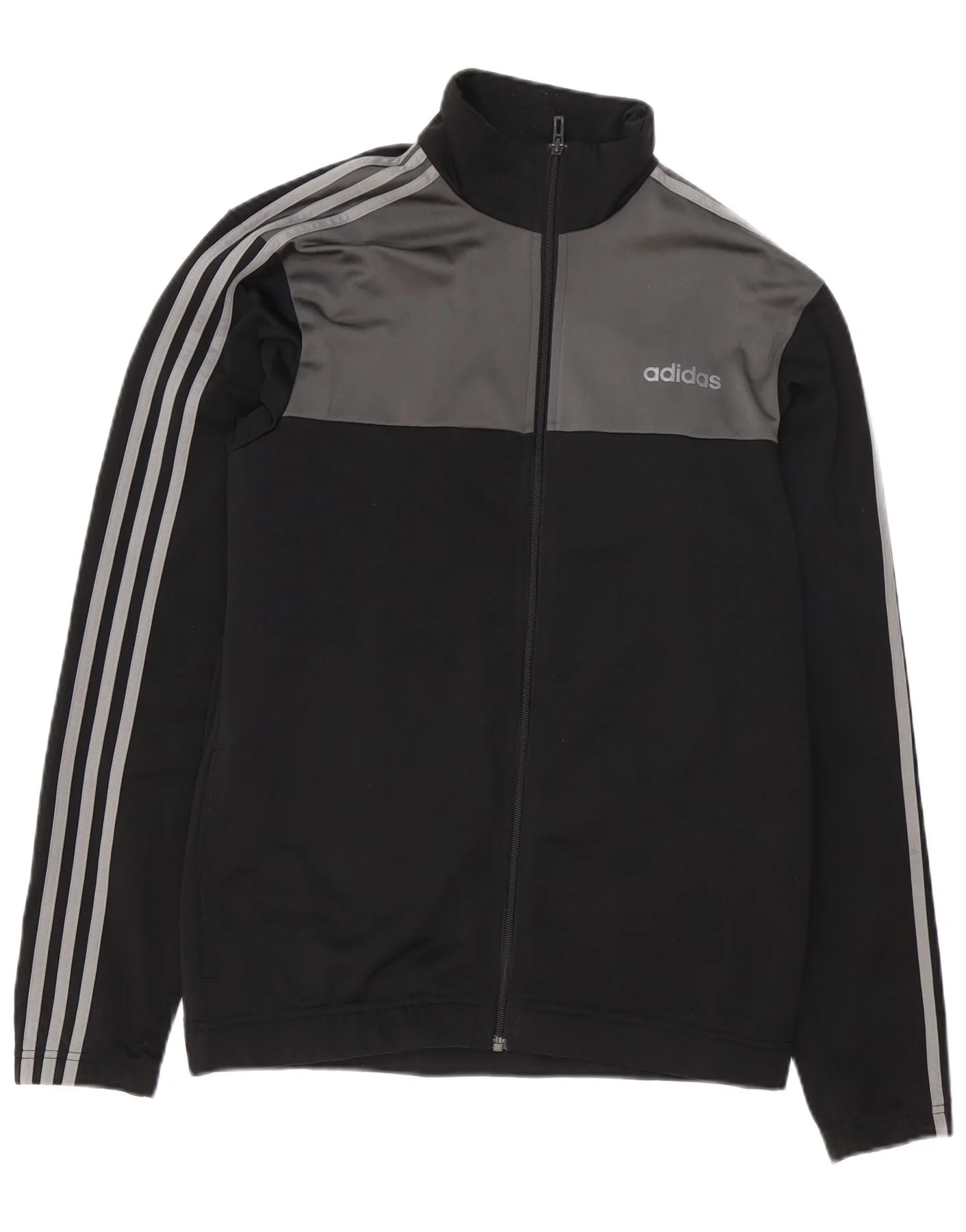 Adidas Mens Tracksuit Top Jacket UK 40/42 Medium Black Colourblock