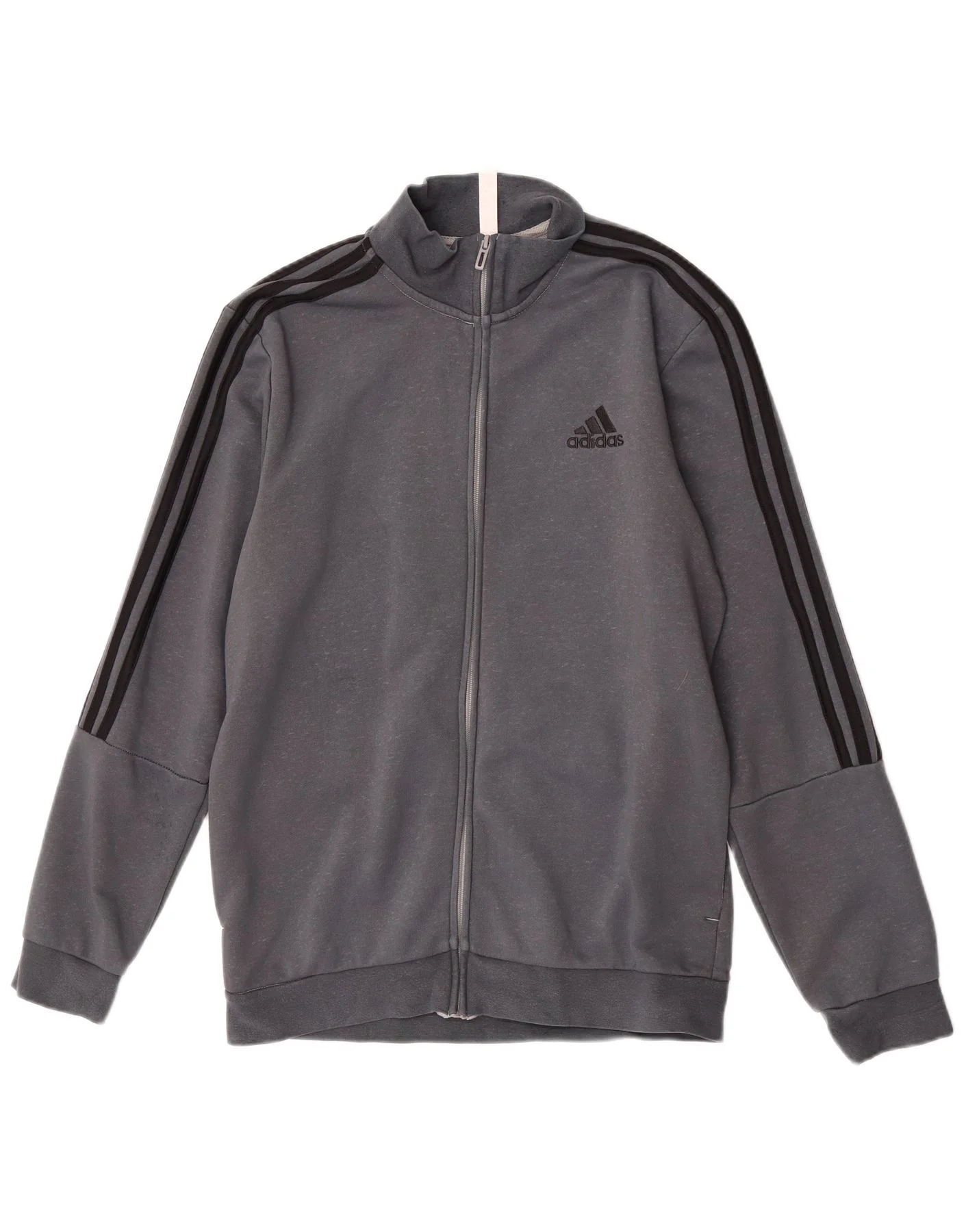 Adidas Mens Tracksuit Top Jacket UK 40/42 Medium Grey Cotton