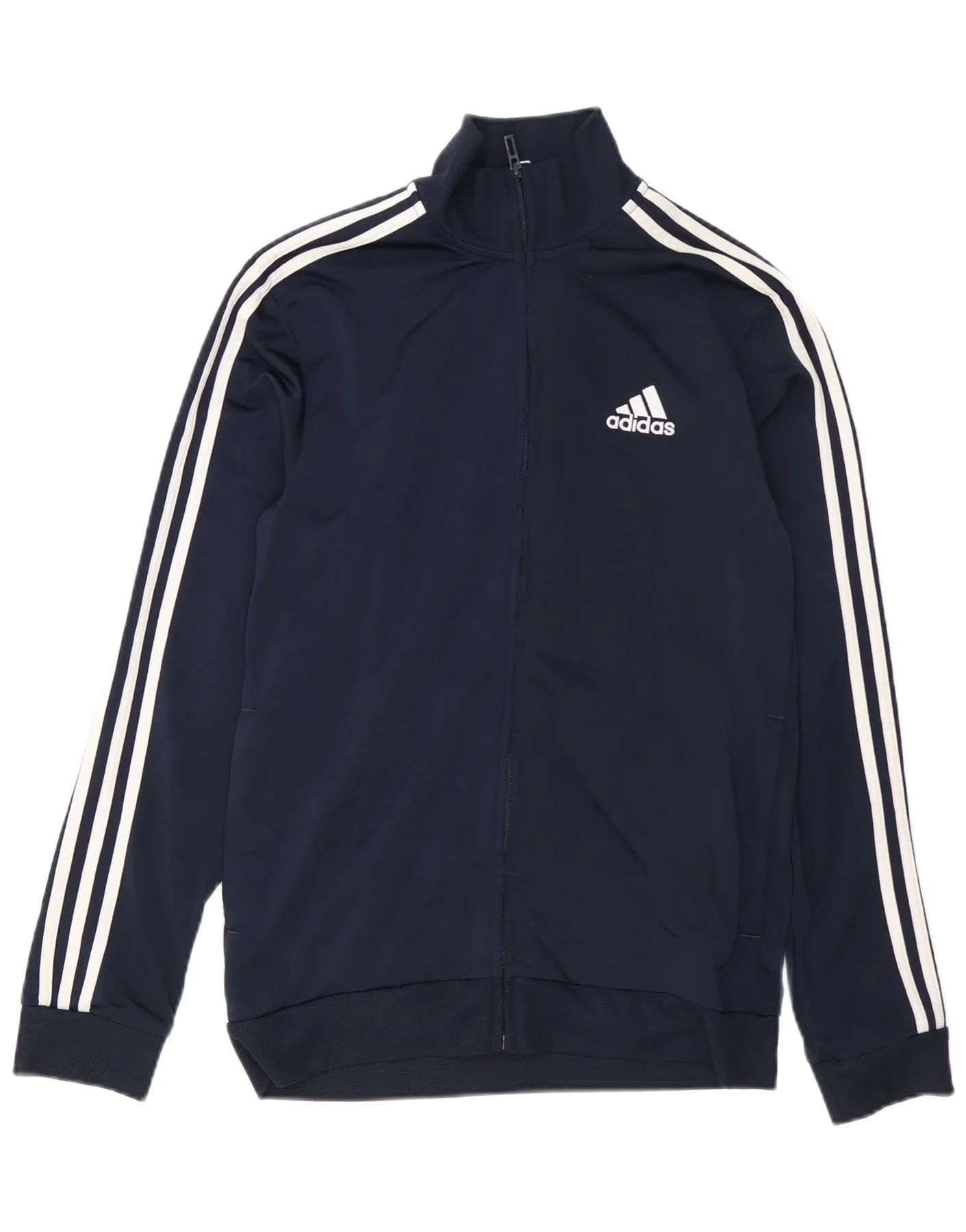 Adidas Mens Tracksuit Top Jacket UK 40/42 Medium Navy Blue Polyester