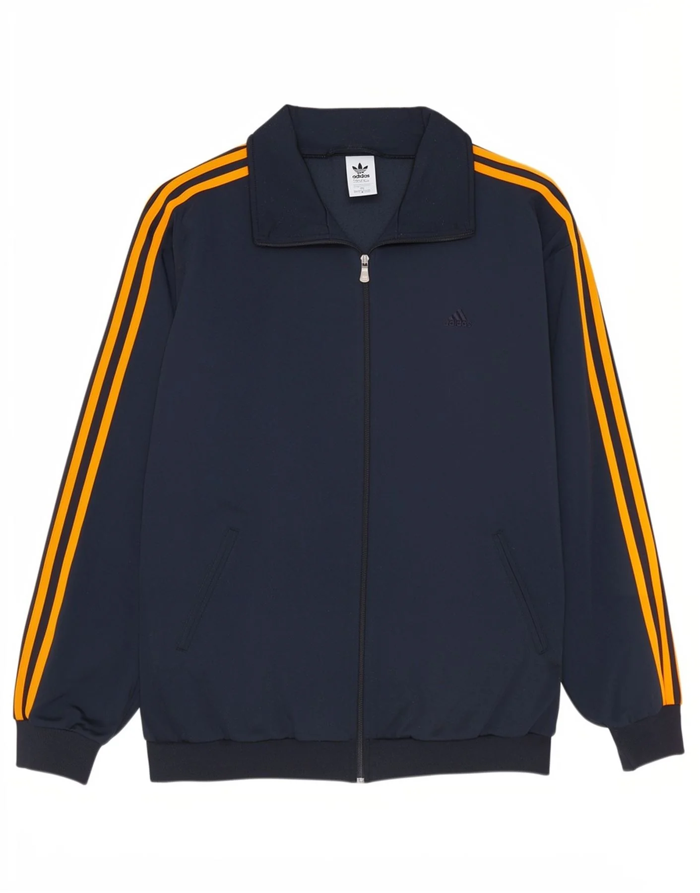 Adidas Mens Tracksuit Top Jacket UK 42/44 Large Navy Blue Polyester