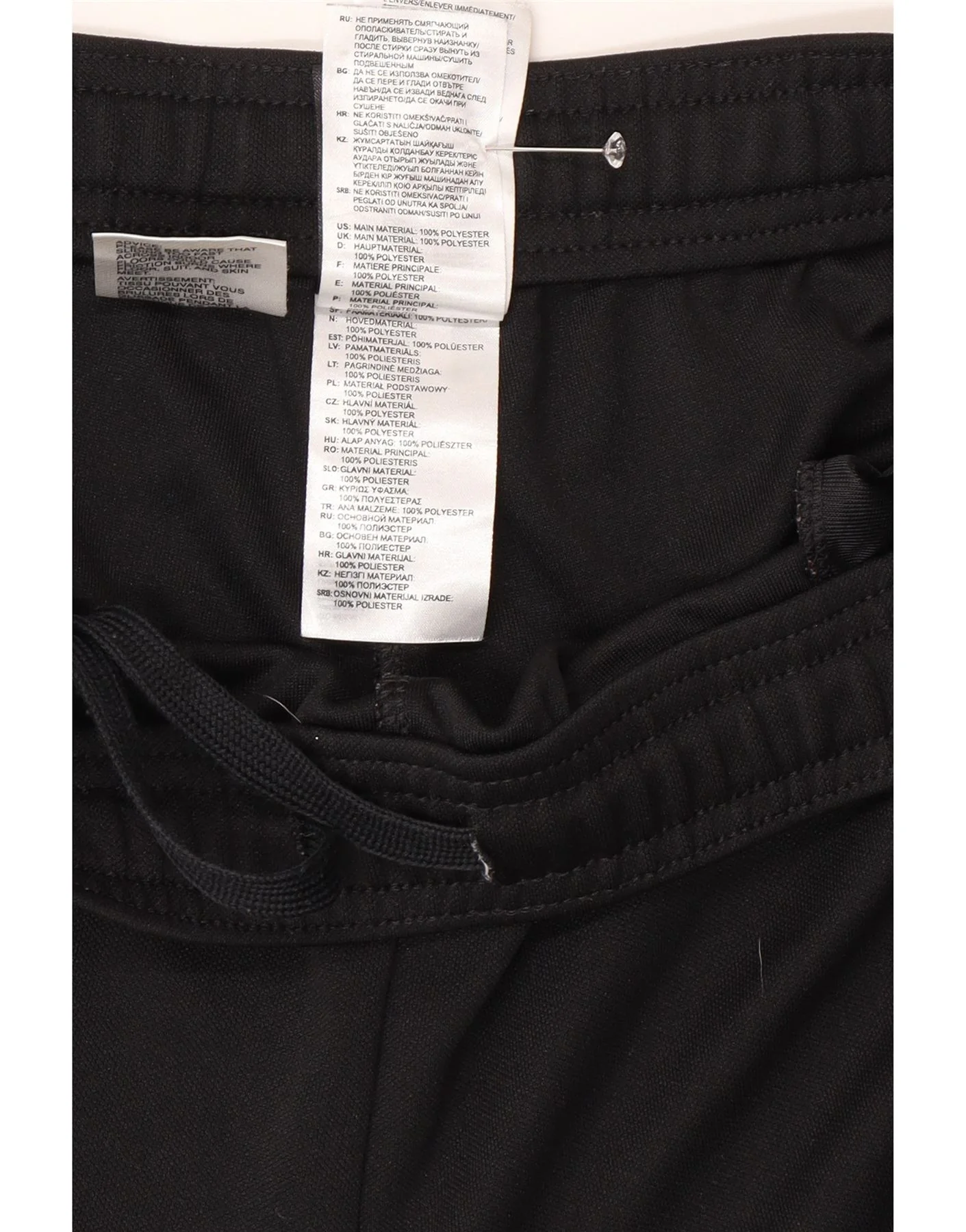 Adidas Mens Tracksuit Trousers Joggers Large Black Polyester - Image 5
