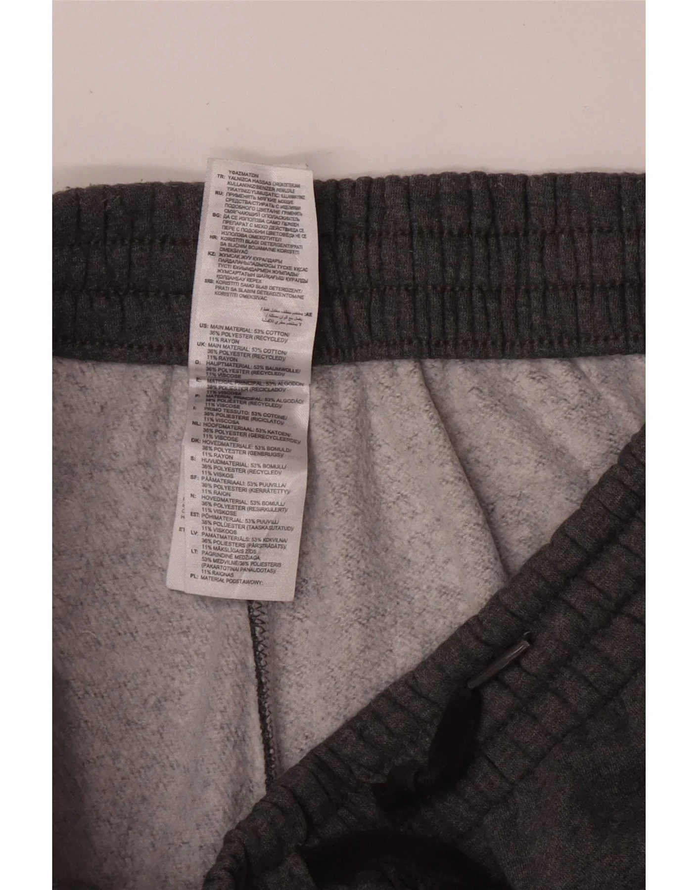 Adidas Mens Tracksuit Trousers Joggers Large Grey Cotton - Image 3