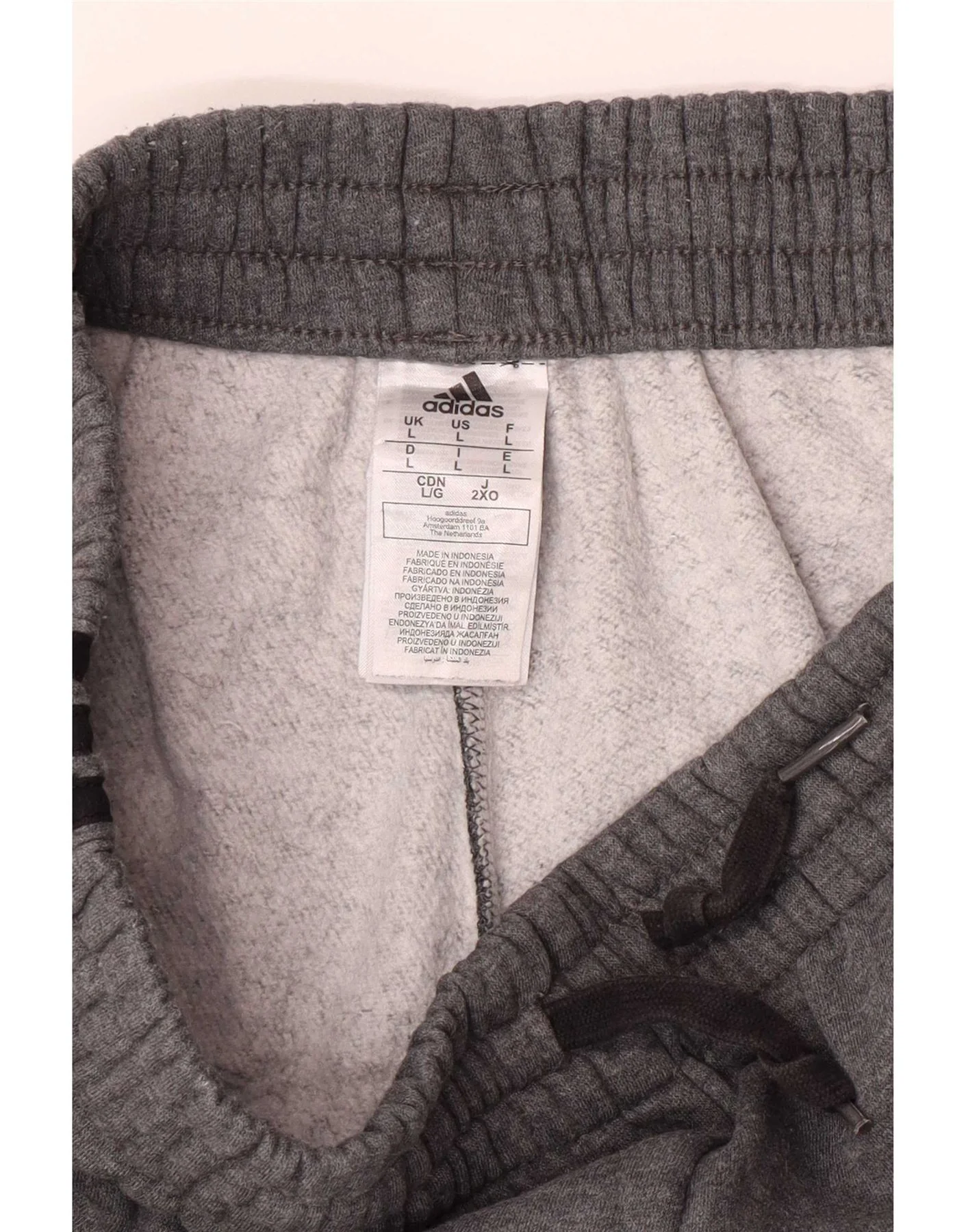 Adidas Mens Tracksuit Trousers Joggers Large Grey Cotton - Image 4
