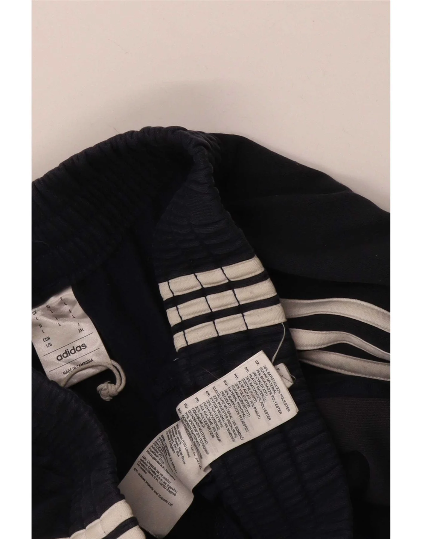 Adidas Mens Tracksuit Trousers Joggers Large Navy Blue Cotton - Image 3