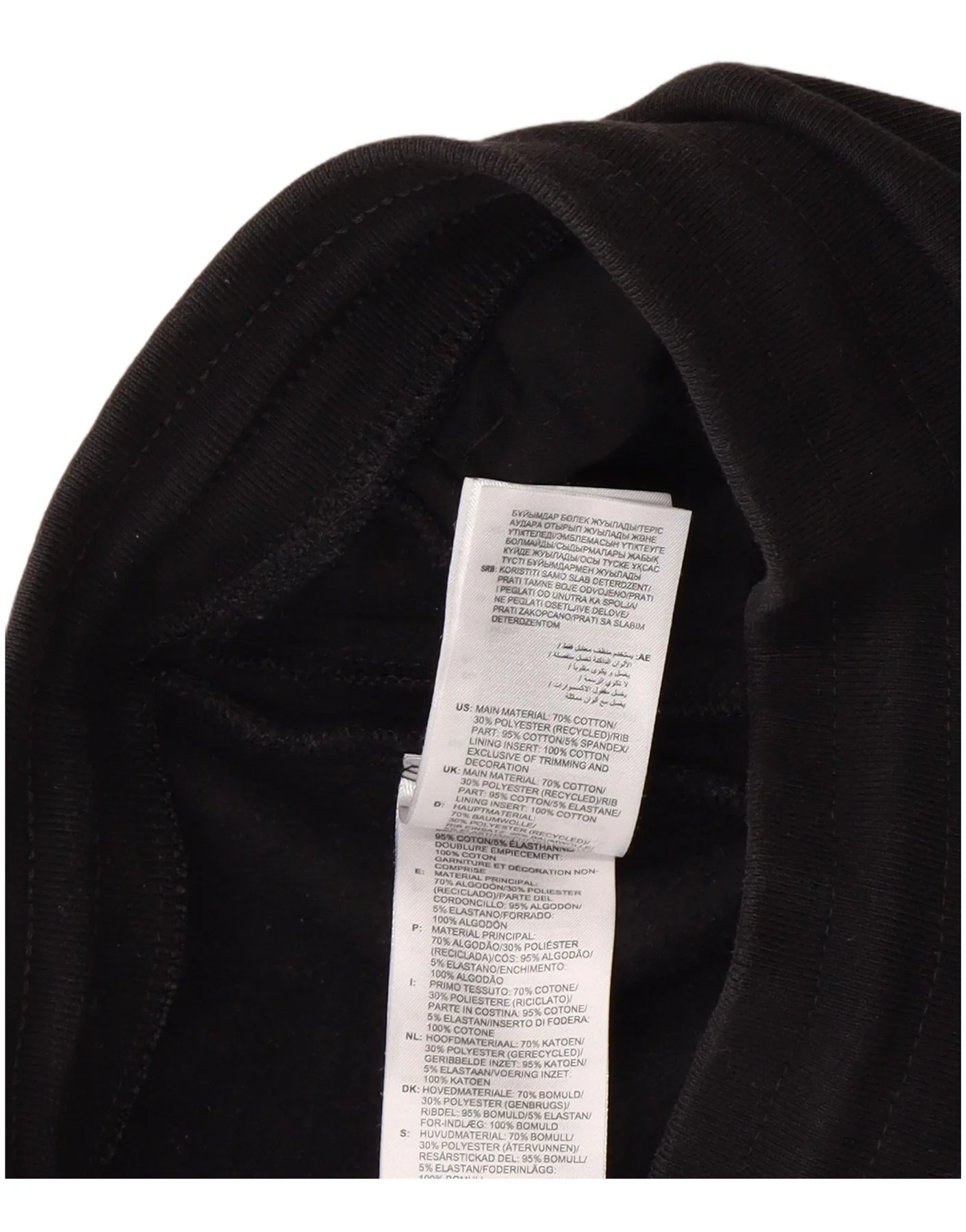 Adidas Mens Tracksuit Trousers Joggers Medium Black Cotton - Image 3