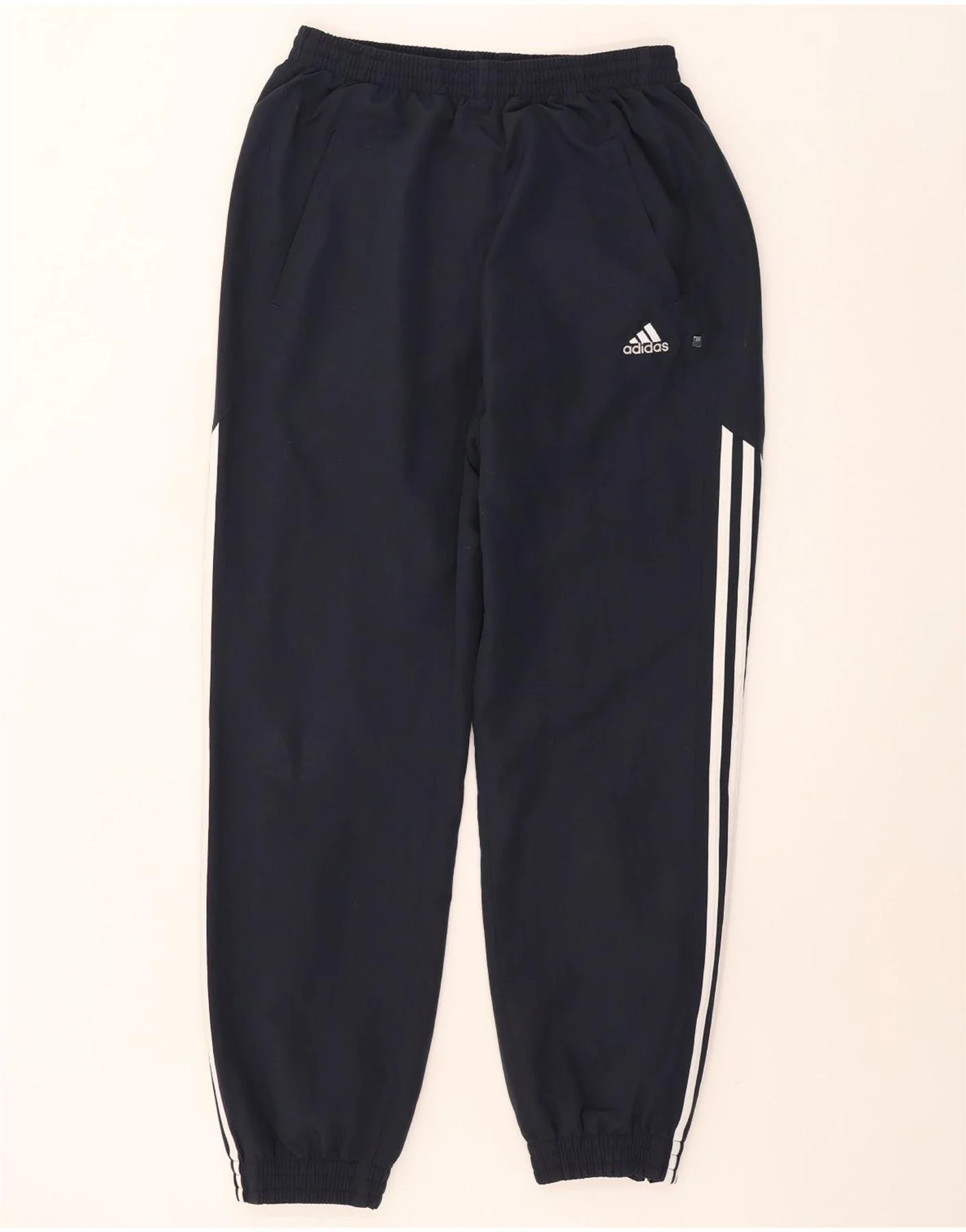 Adidas Mens Tracksuit Trousers Joggers Medium Navy Blue Polyester