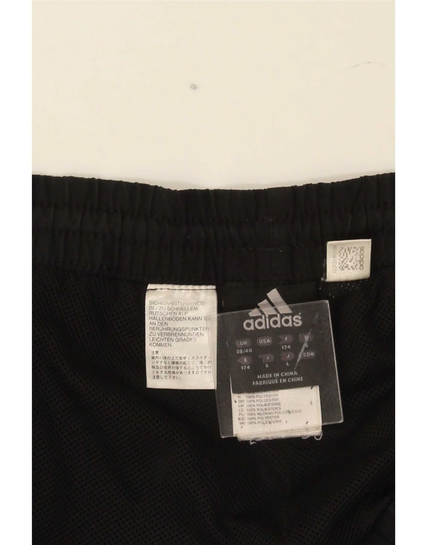 Adidas Mens Tracksuit Trousers Joggers UK 38/40 Medium Black Polyester - Image 3