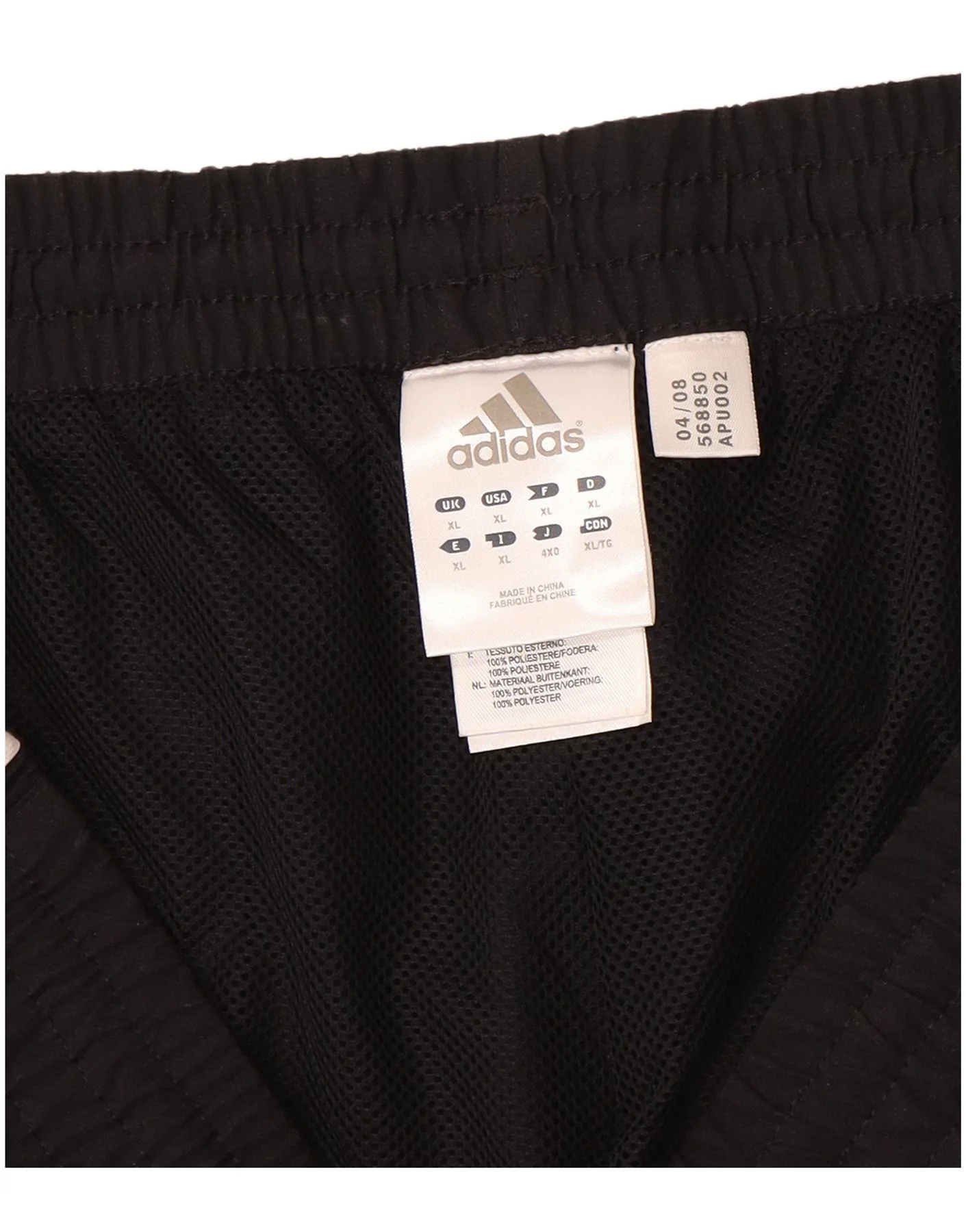 Adidas Mens Tracksuit Trousers Joggers XL Black Polyester - Image 3