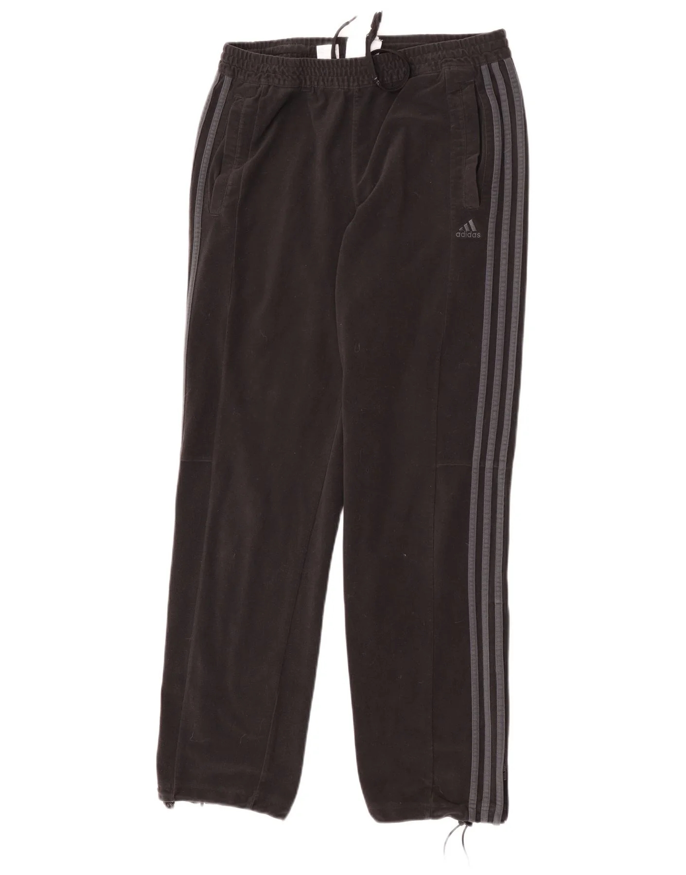 Adidas Mens Velour Tracksuit Trousers Joggers Medium Black Polyester