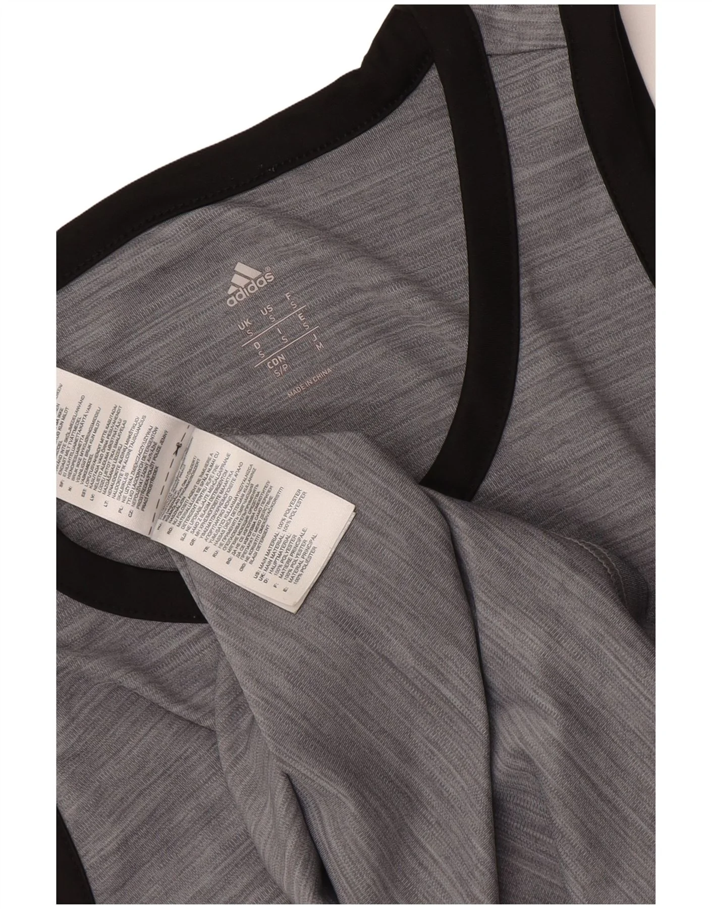 Adidas Mens Vest Top Small Grey Flecked Polyester - Image 3