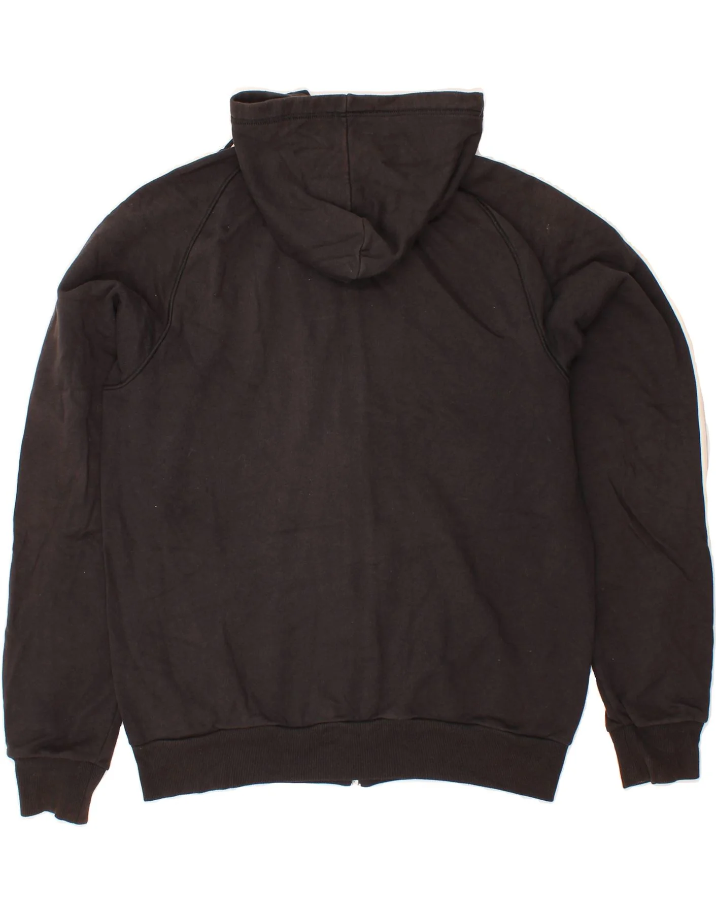 ADIDAS Mens Zip Hoodie Sweater Large Black Cotton - Image 2