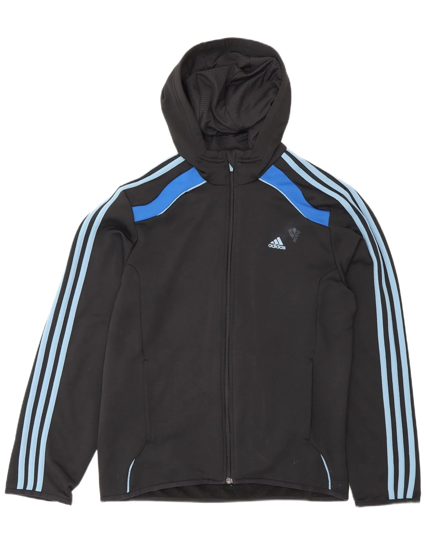 Adidas Mens Zip Hoodie Sweater Medium Black Polyester Sports