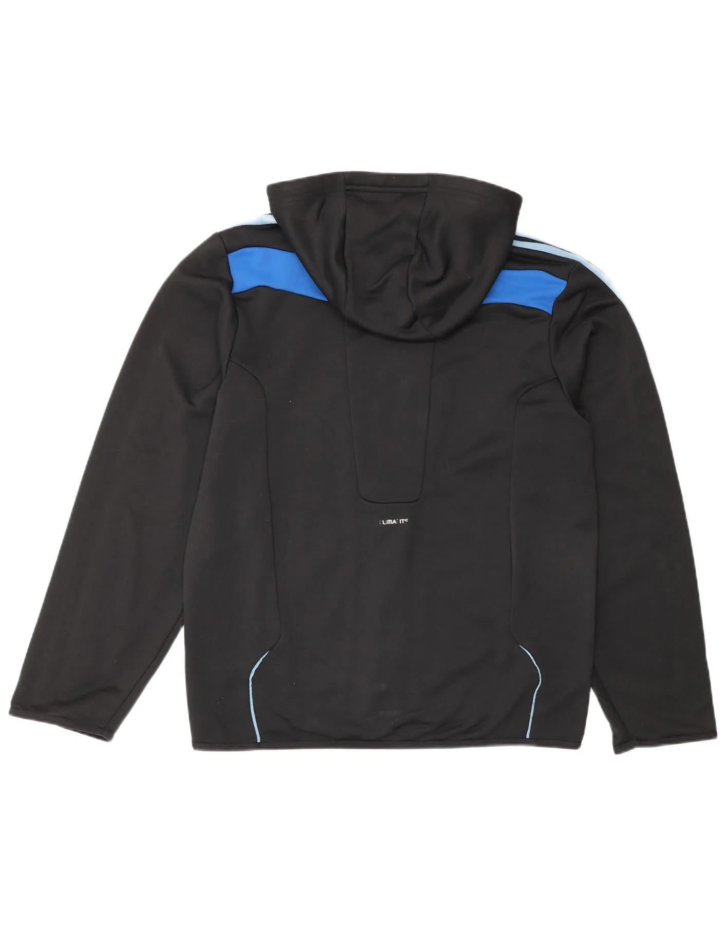Adidas Mens Zip Hoodie Sweater Medium Black Polyester Sports - Image 2