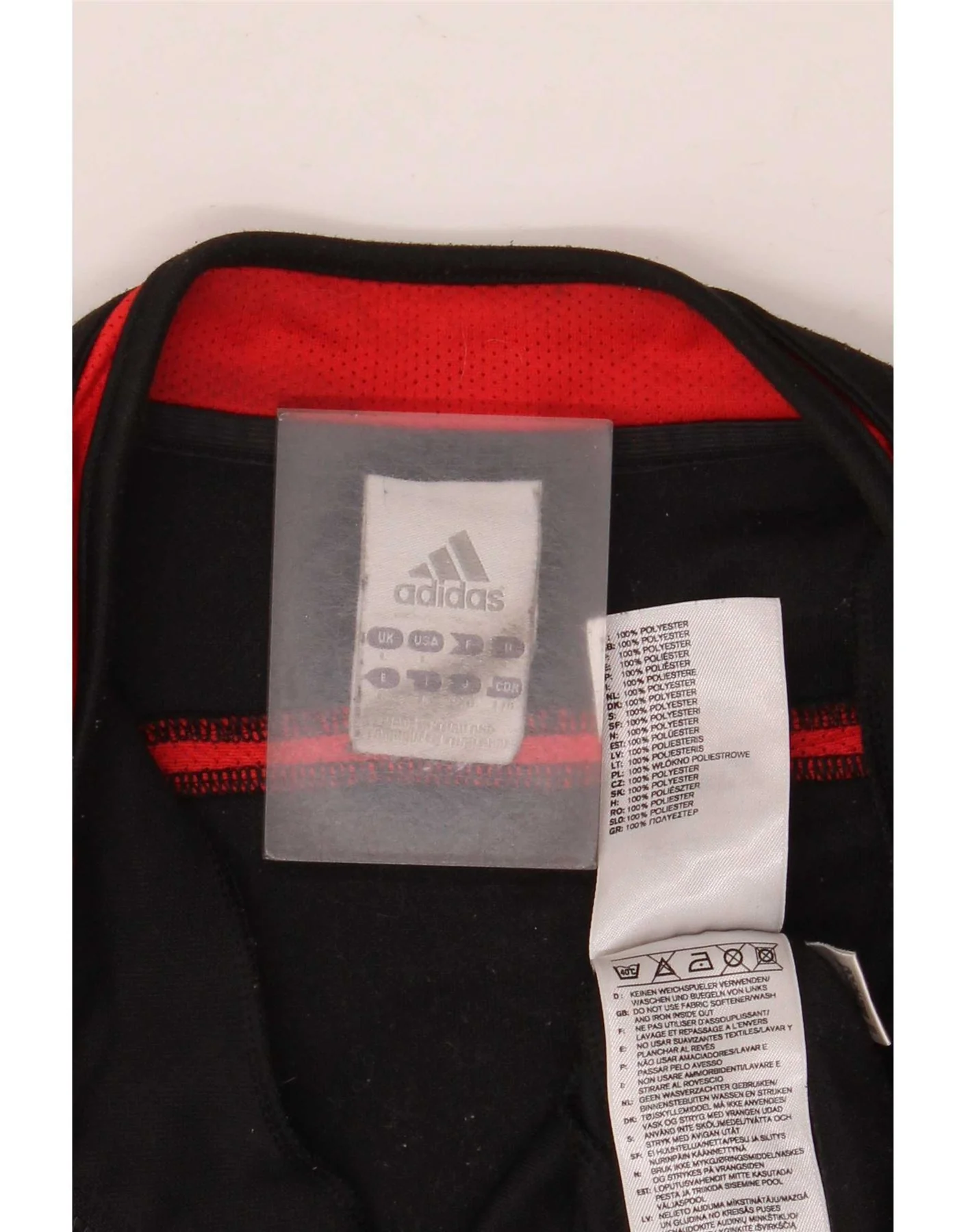 Adidas Mens Zip Neck Pullover Tracksuit Top Large Black Colourblock - Image 6