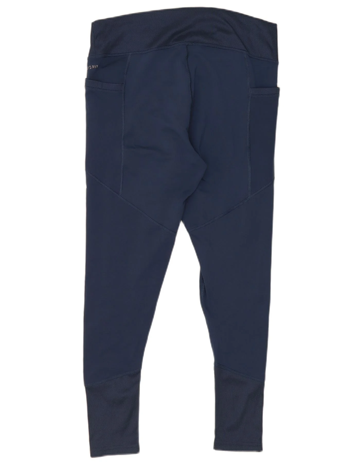 Adidas Womens Aeroready Leggings UK 16/18 Large Navy Blue Polyester - Image 2