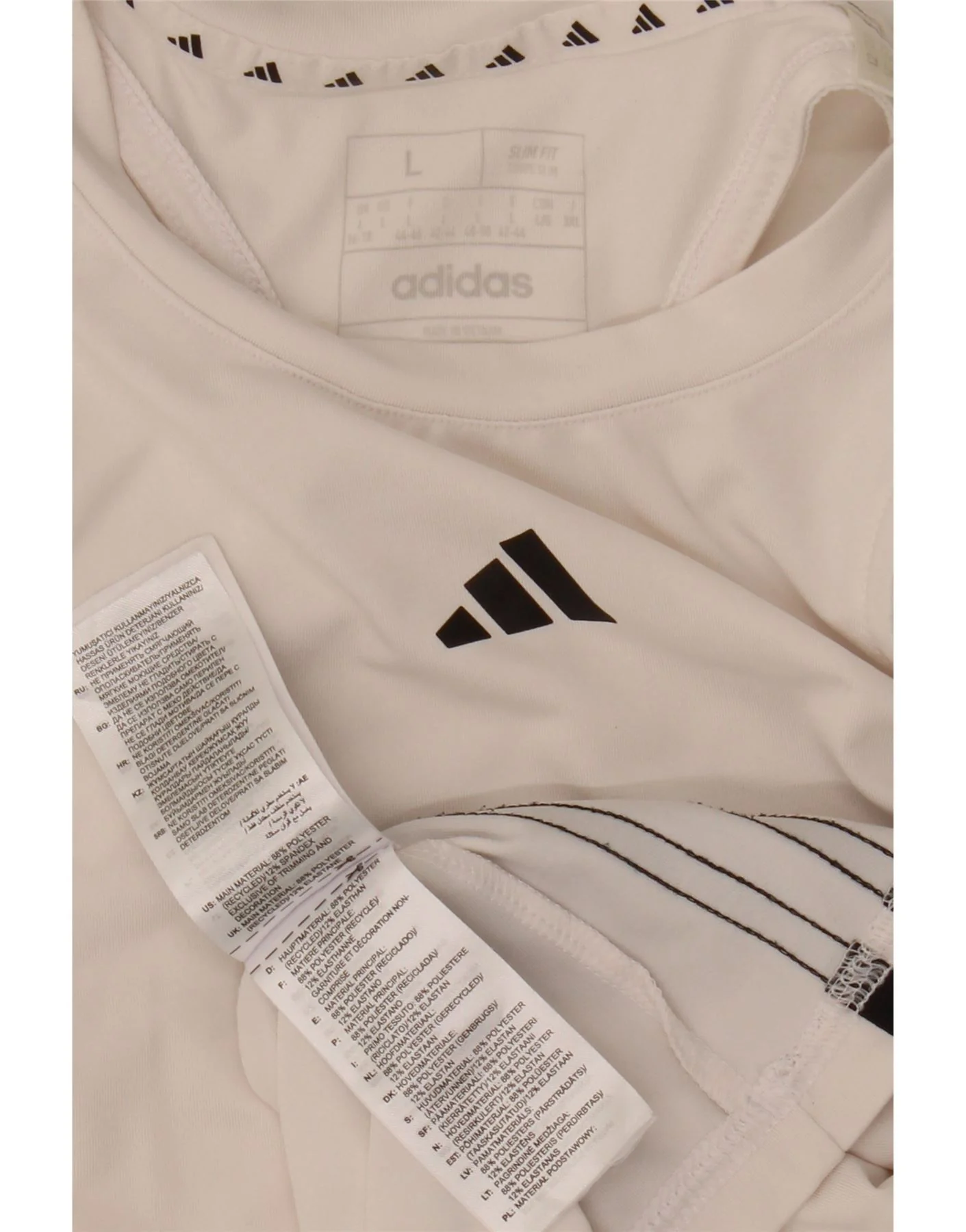Adidas Womens Aeroready Slim Fit Vest Top UK 14/16 Large White Polyester - Image 3