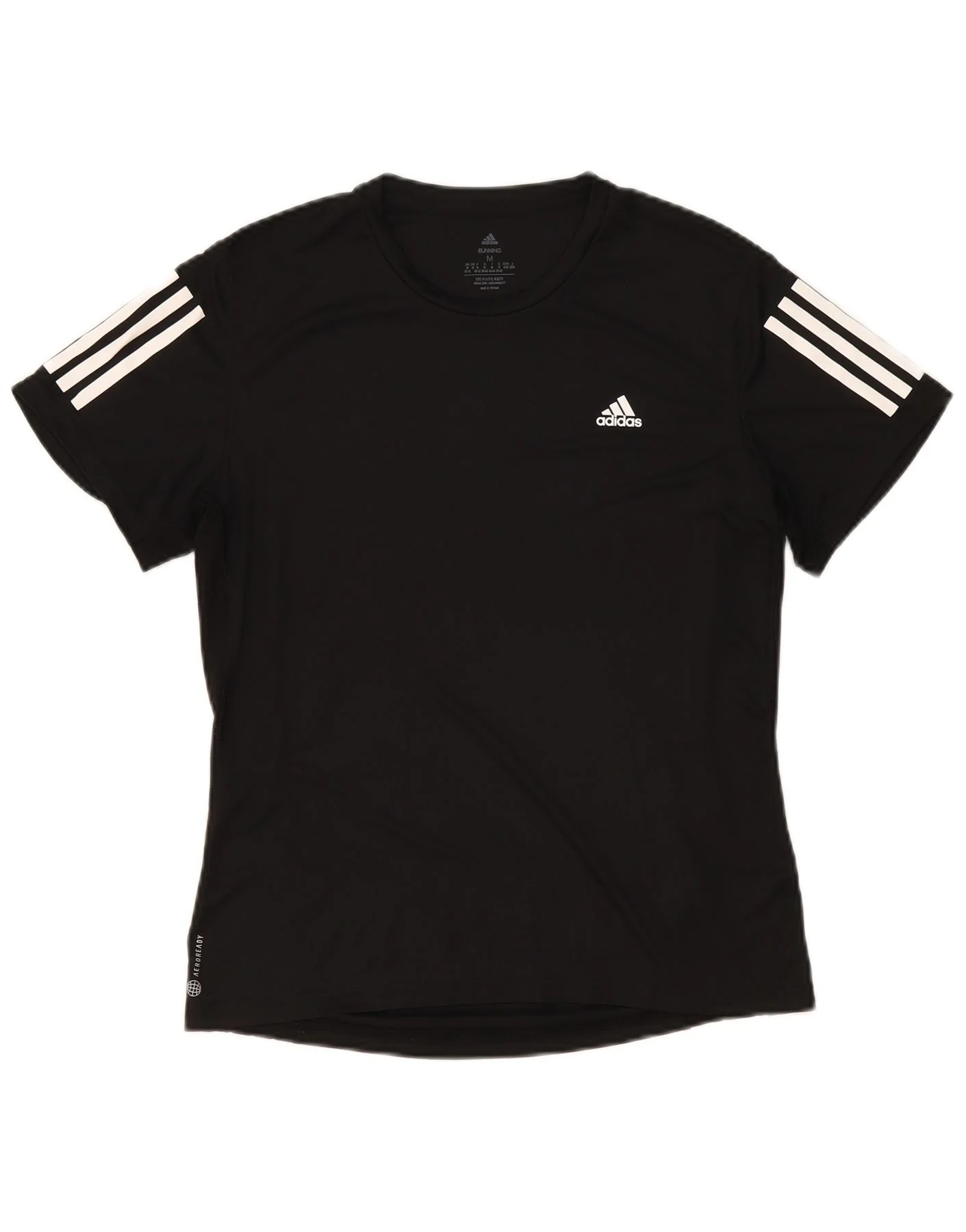 Adidas Womens Aeroready T-Shirt Top UK 12/14 Medium Black Polyester