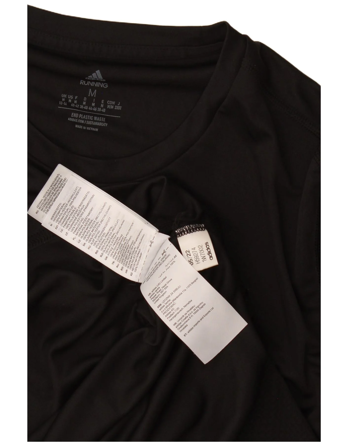 Adidas Womens Aeroready T-Shirt Top UK 12/14 Medium Black Polyester - Image 3
