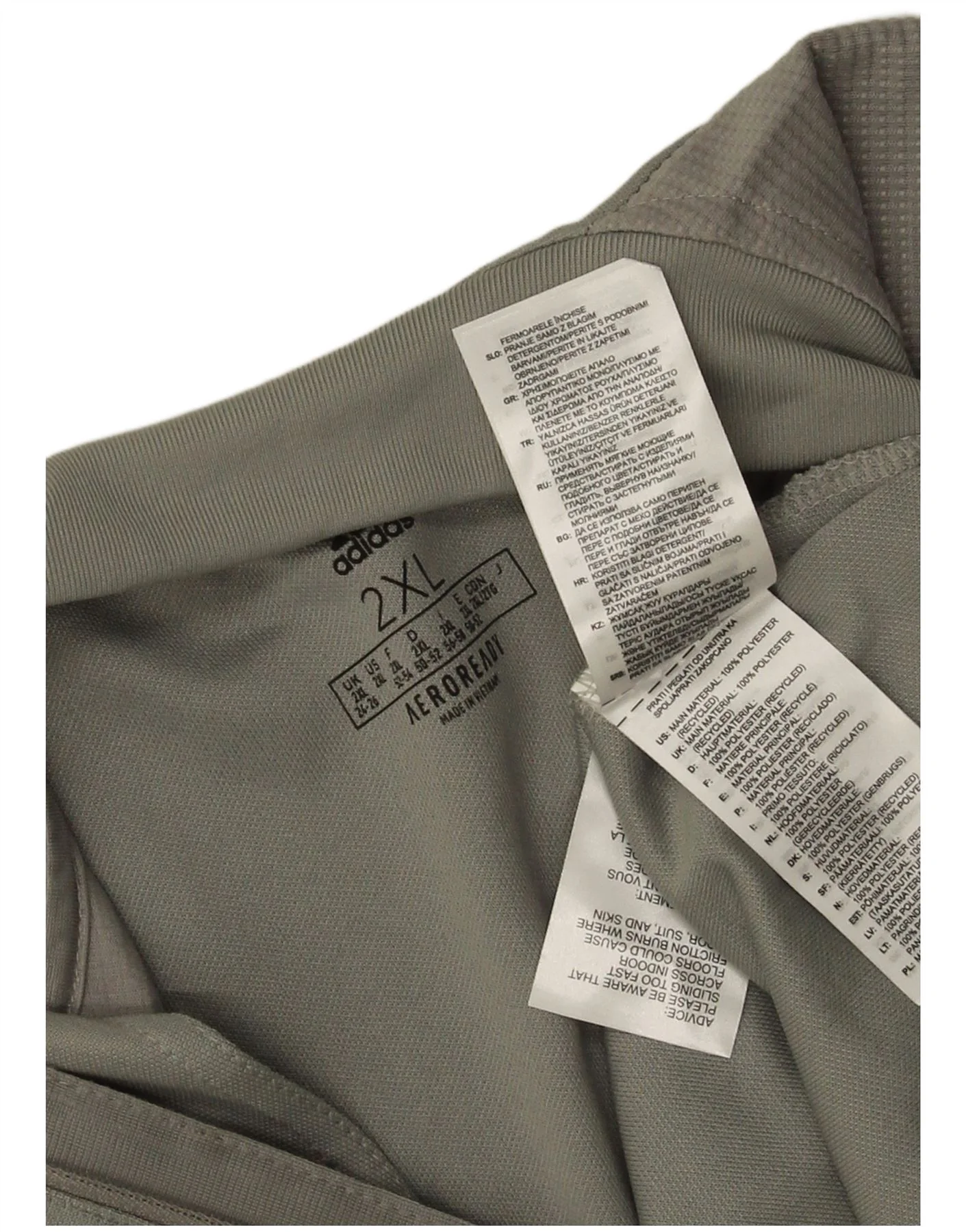 Adidas Womens Aeroready Zip Neck Pullover Tracksuit Top UK 24/26 2XL Grey - Image 3