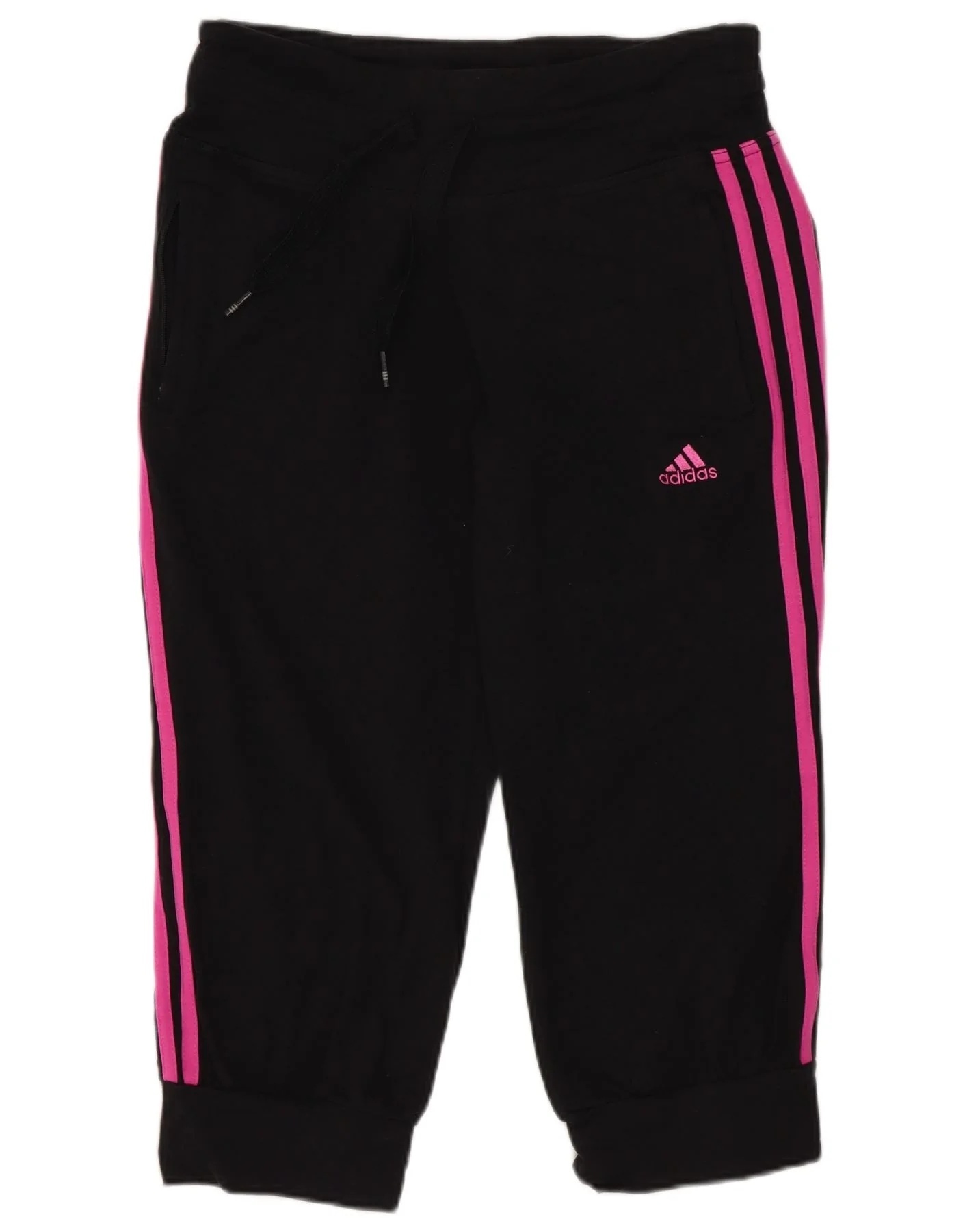 Adidas Womens Bermuda Sport Shorts UK 8 Small Black Cotton Sports