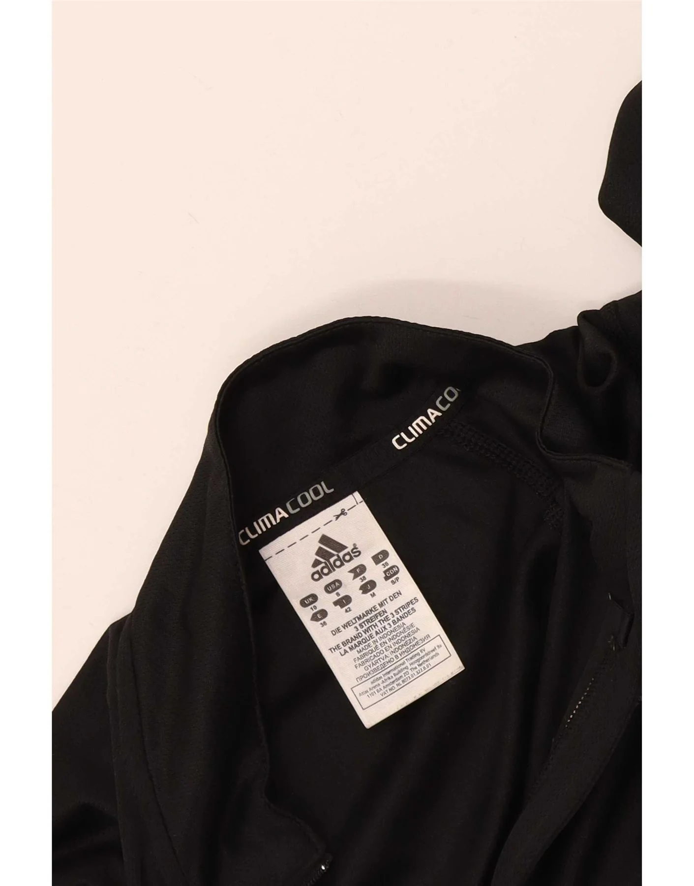 Adidas Womens Climacool Zip Neck Pullover Tracksuit Top UK 10 Small Black - Image 3