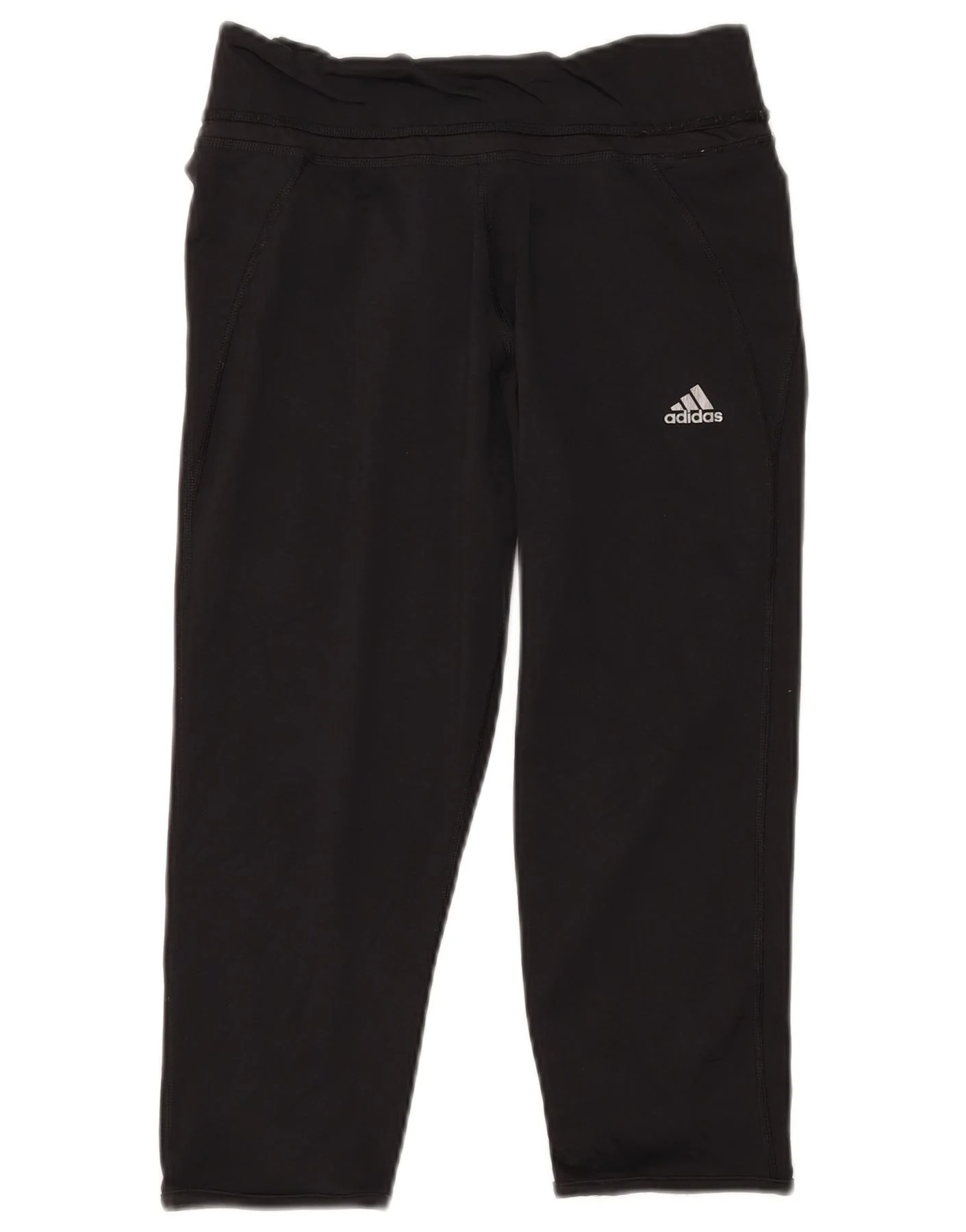 Adidas Womens Climalite Capri Leggings UK 12/14 Medium Black Polyester