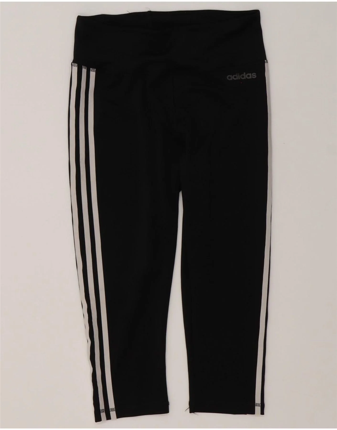 Adidas Womens Climalite Capri Leggings UK 12/14 Medium Black Polyester