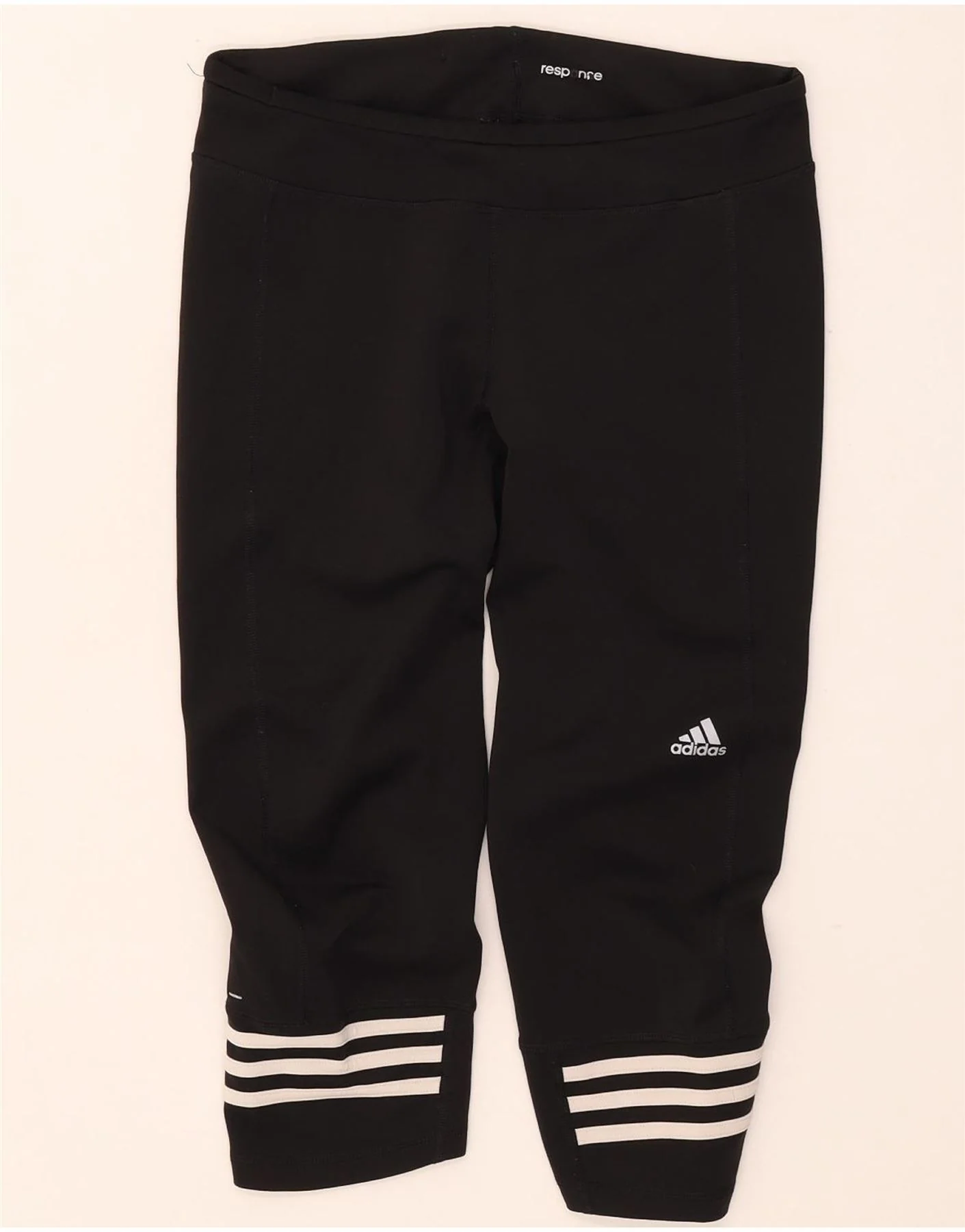 Adidas Womens Climalite Capri Leggings UK 12/14 Medium Black Polyester