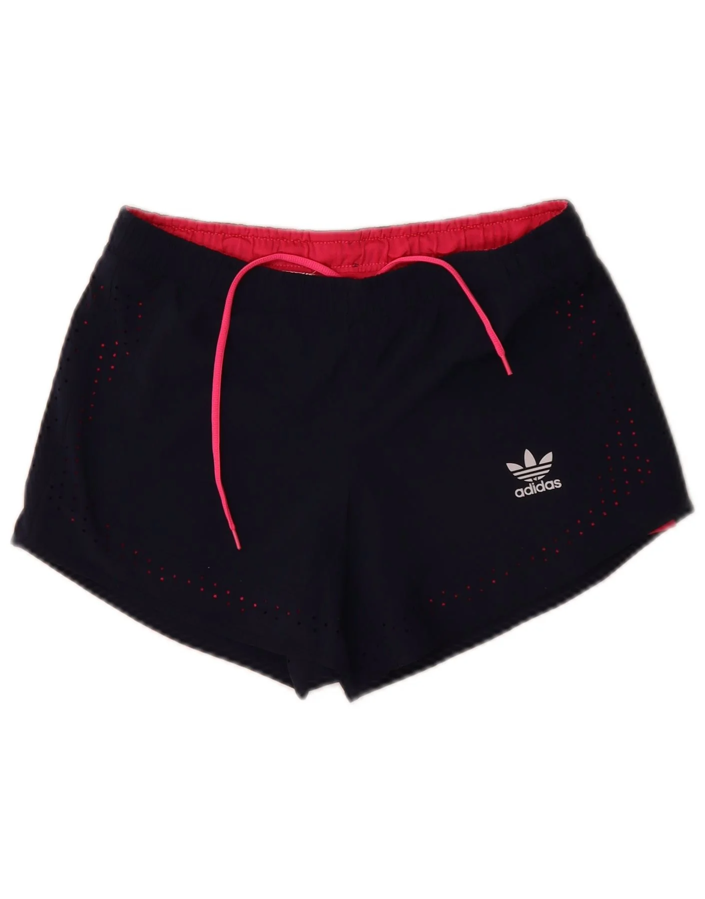Adidas Womens Climalite Sport Shorts UK 12/14 Medium Navy Blue Cotton