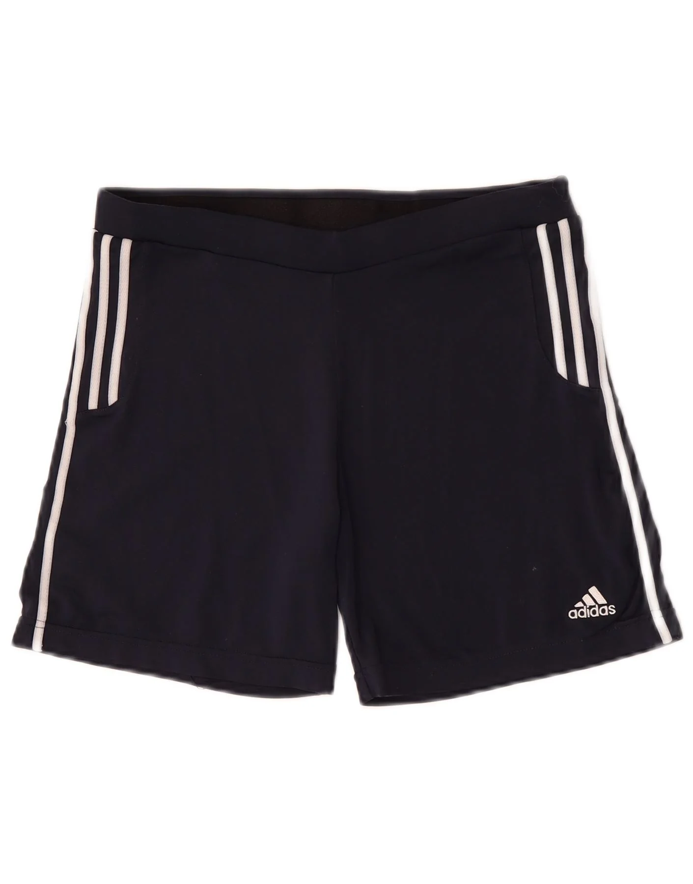 Adidas Womens Climalite Sport Shorts UK 12 Medium Navy Blue Polyester