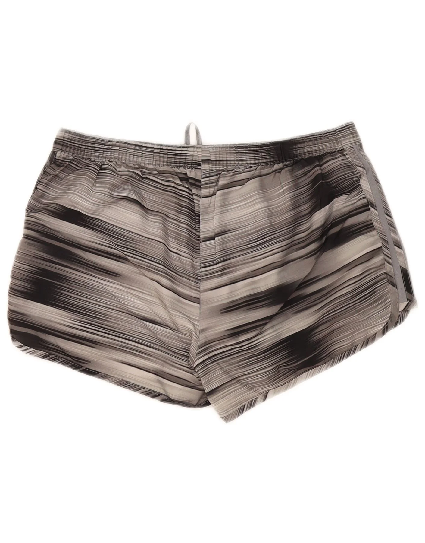 Adidas Womens Climalite Sport Shorts UK 14 Medium Grey Striped Polyester - Image 2