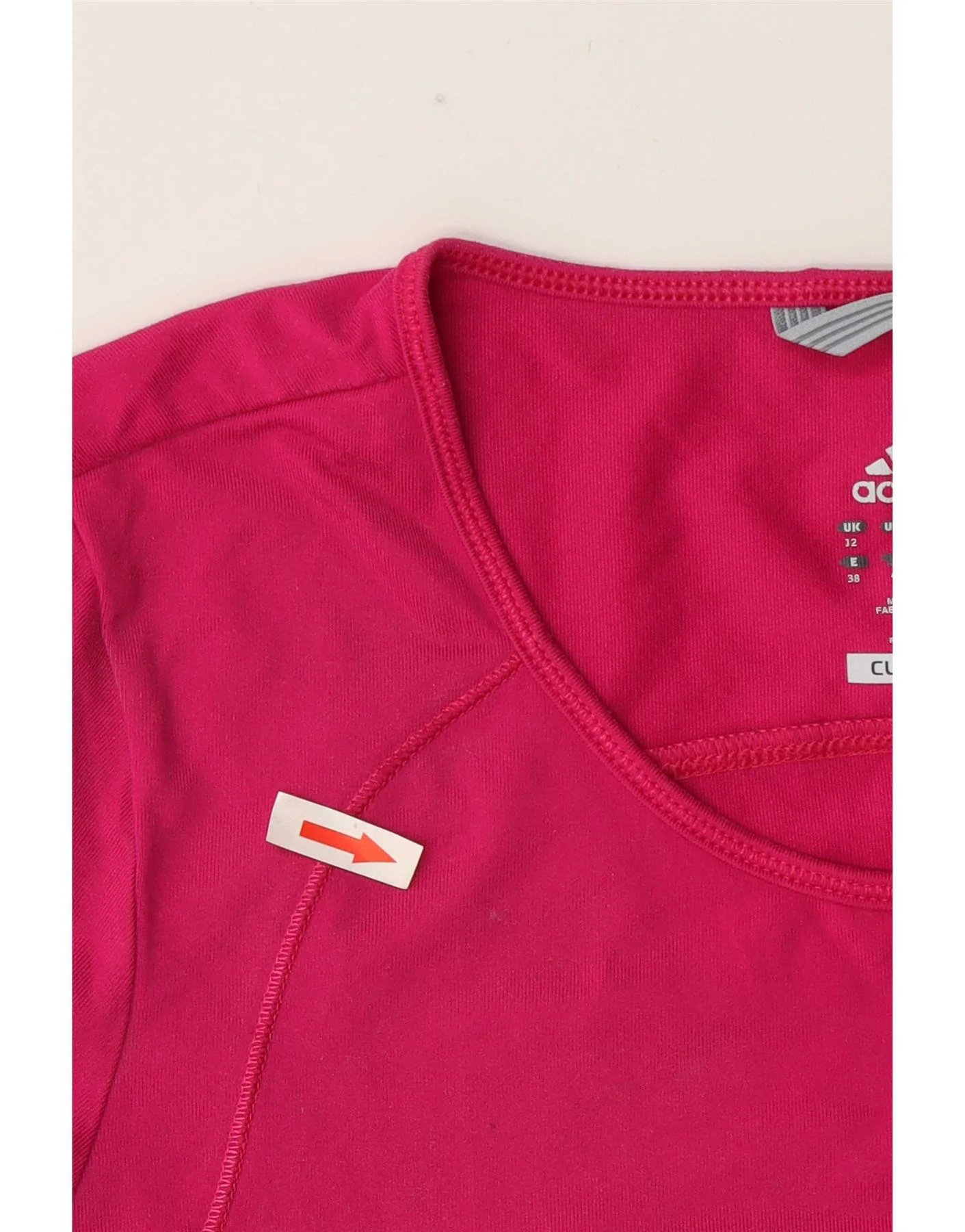 Adidas Womens Climalite T-Shirt Top UK 12 Medium Pink - Image 3