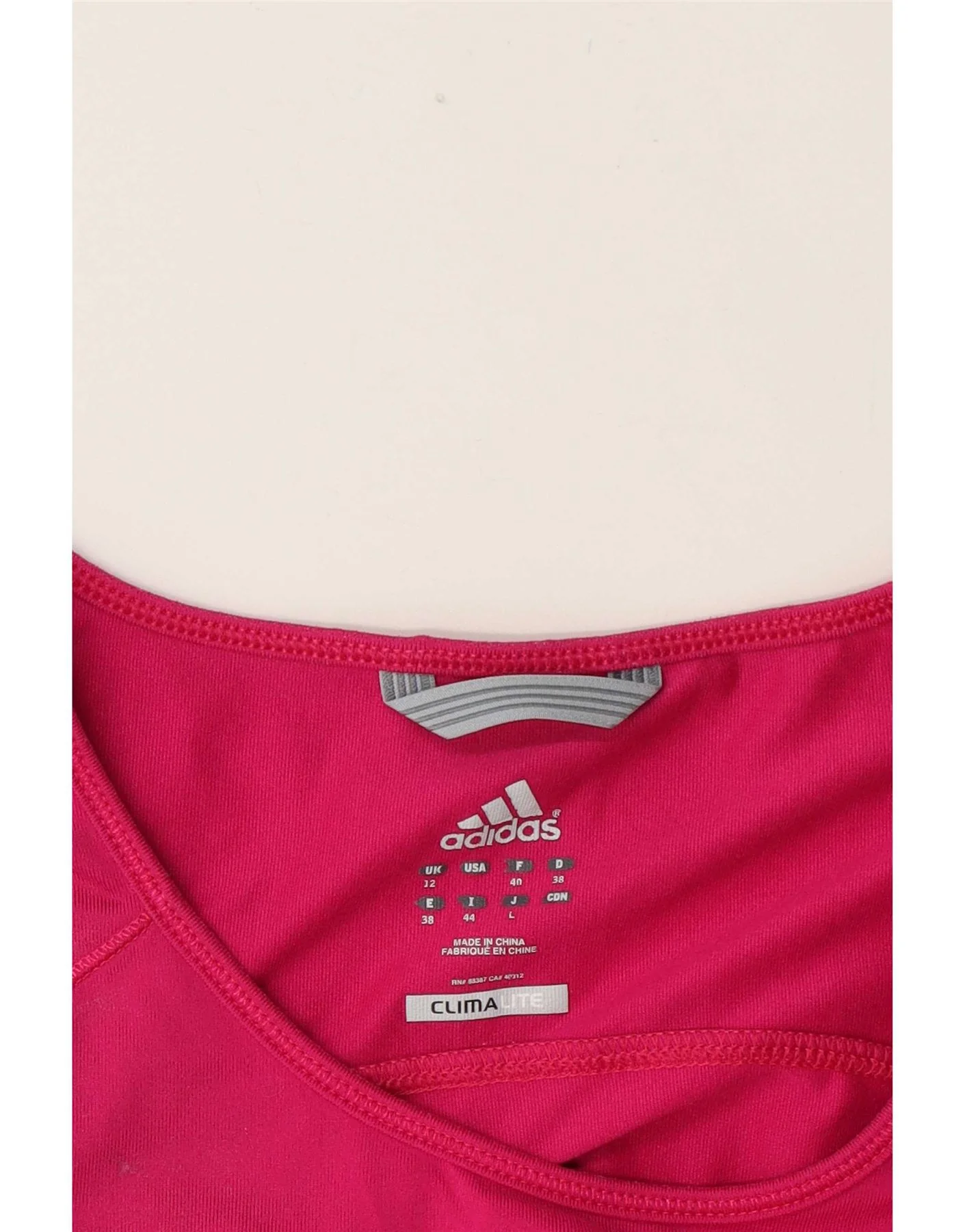 Adidas Womens Climalite T-Shirt Top UK 12 Medium Pink - Image 4