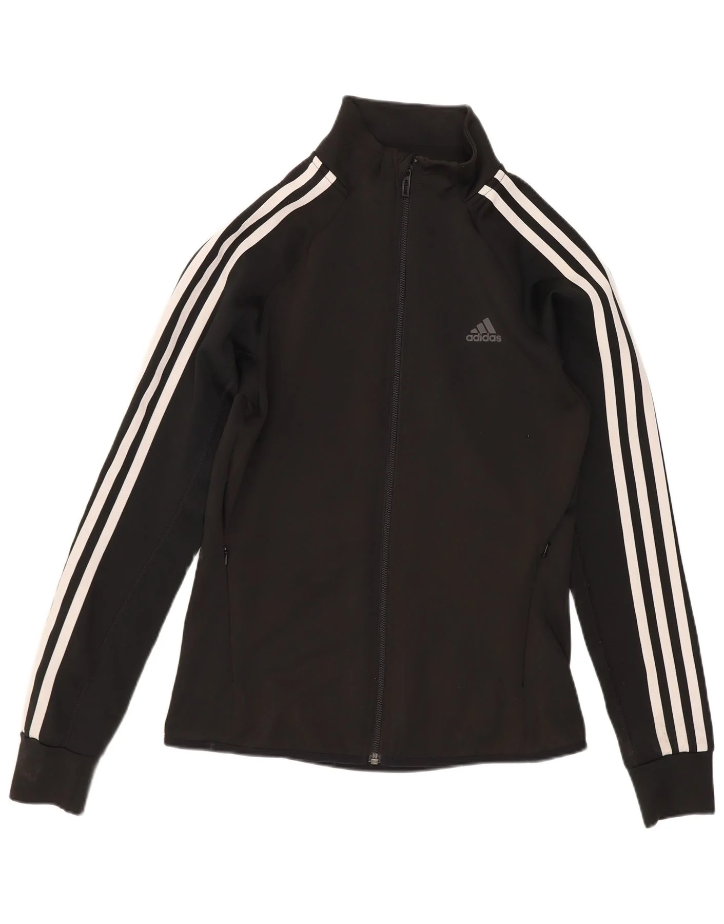 Adidas Womens Climalite Tracksuit Top Jacket UK 4/6 XS Black Polyester