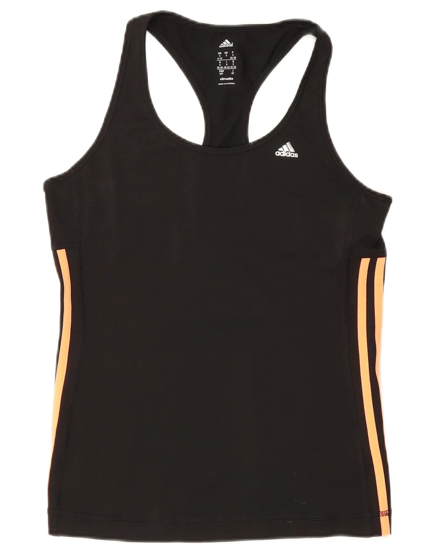 Adidas Womens Climalite Vest Top UK 8/10 Small Black Polyester