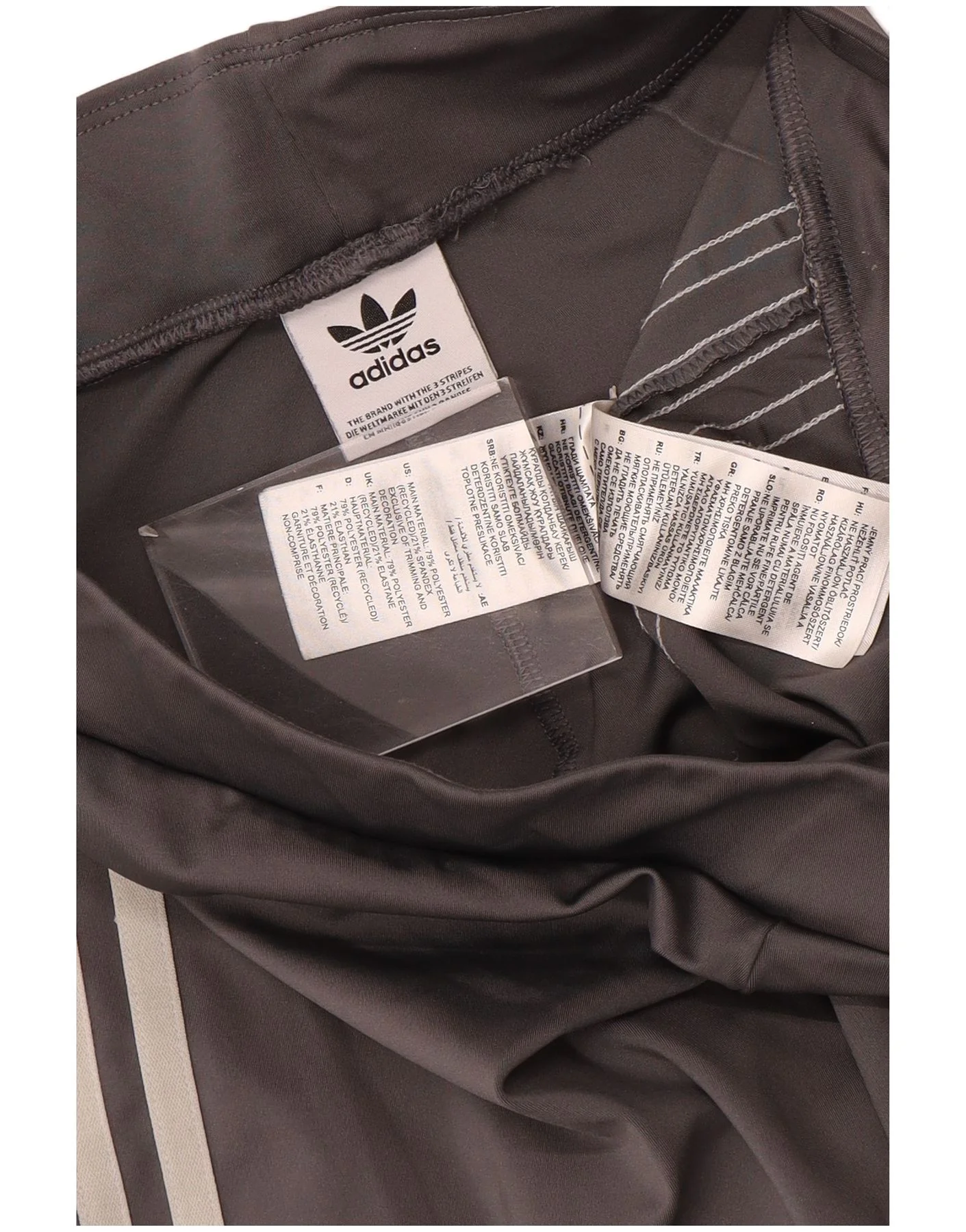Adidas Womens Flare Leggings UK 12 Medium Grey Polyester - Image 3