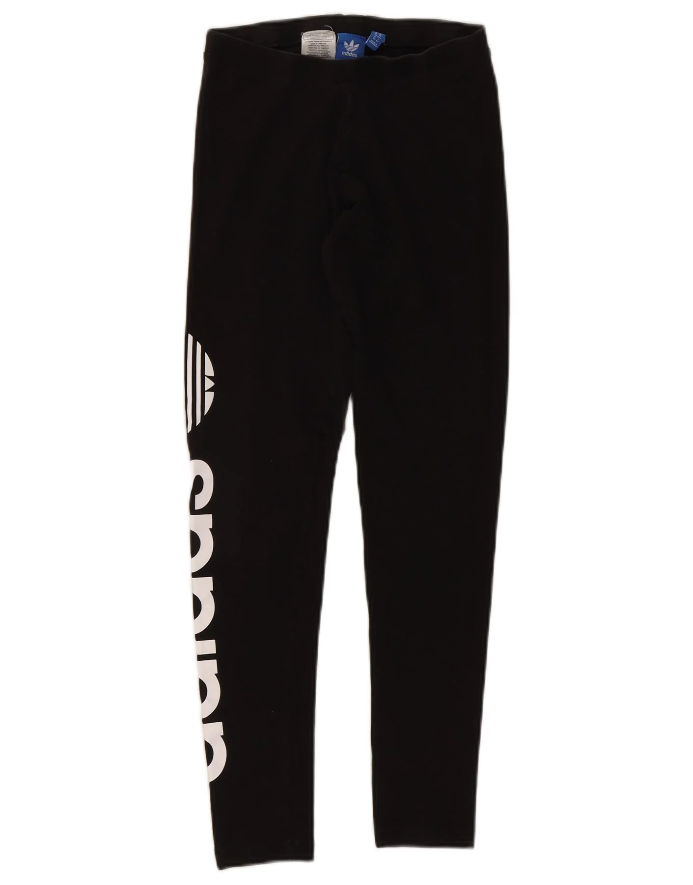 Adidas Womens Graphic Leggings UK 10 Small Black Cotton