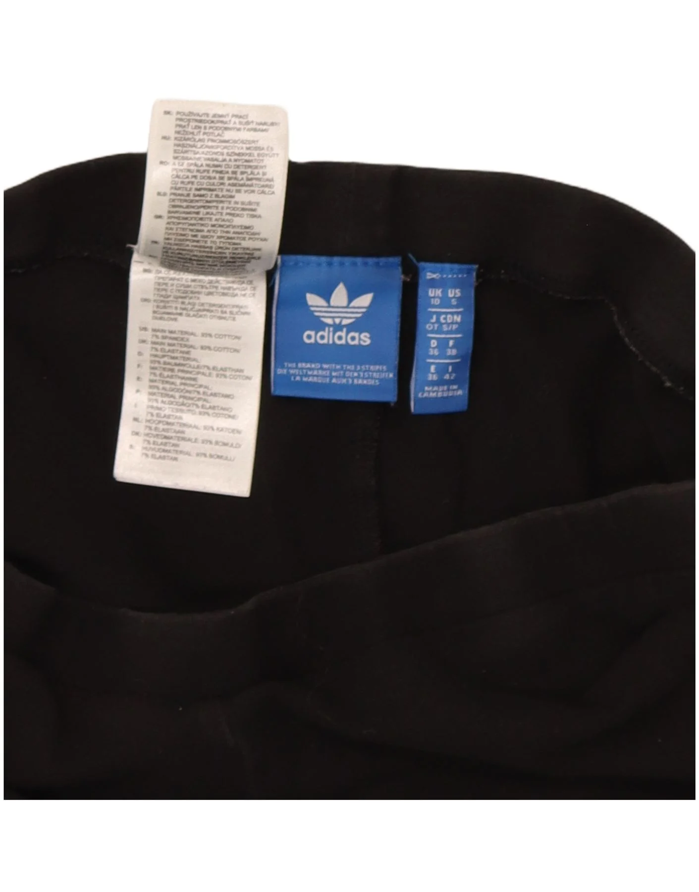 Adidas Womens Graphic Leggings UK 10 Small Black Cotton - Image 3