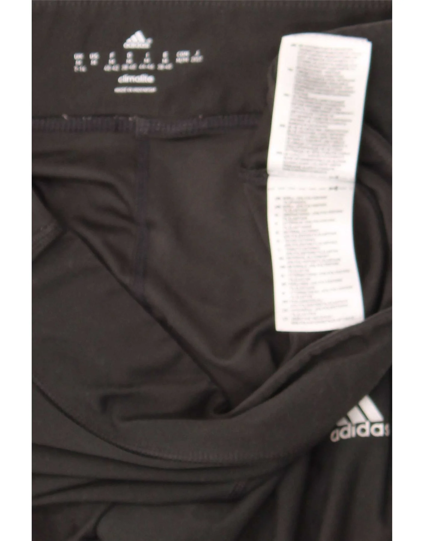 Adidas Womens Graphic Leggings UK 12 W30 L25 Black Polyester - Image 3