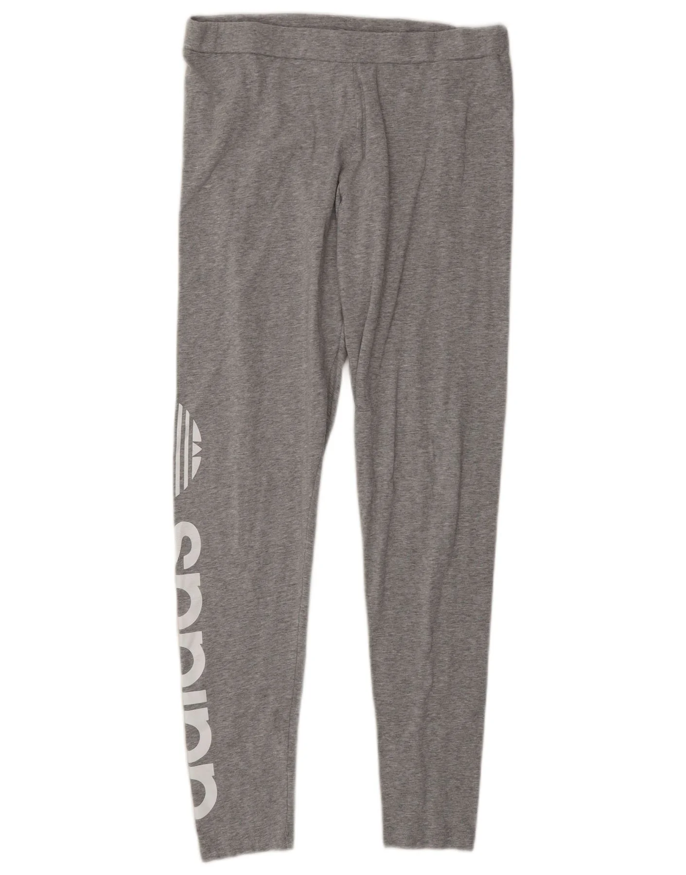 Adidas Womens Graphic Leggings UK 16 Large Grey Cotton