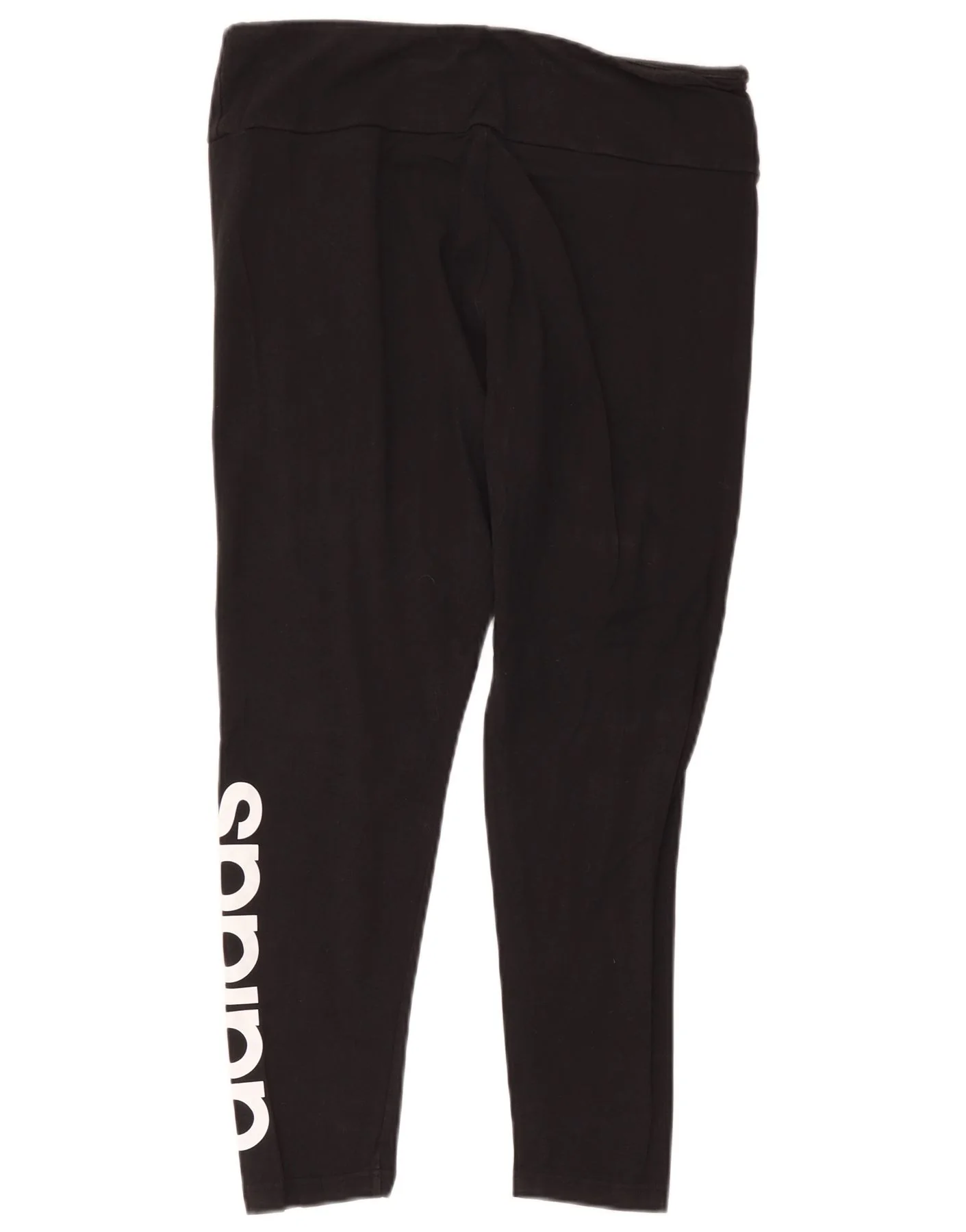Adidas Womens Graphic Leggings UK 20/22 XL Black Cotton - Image 2