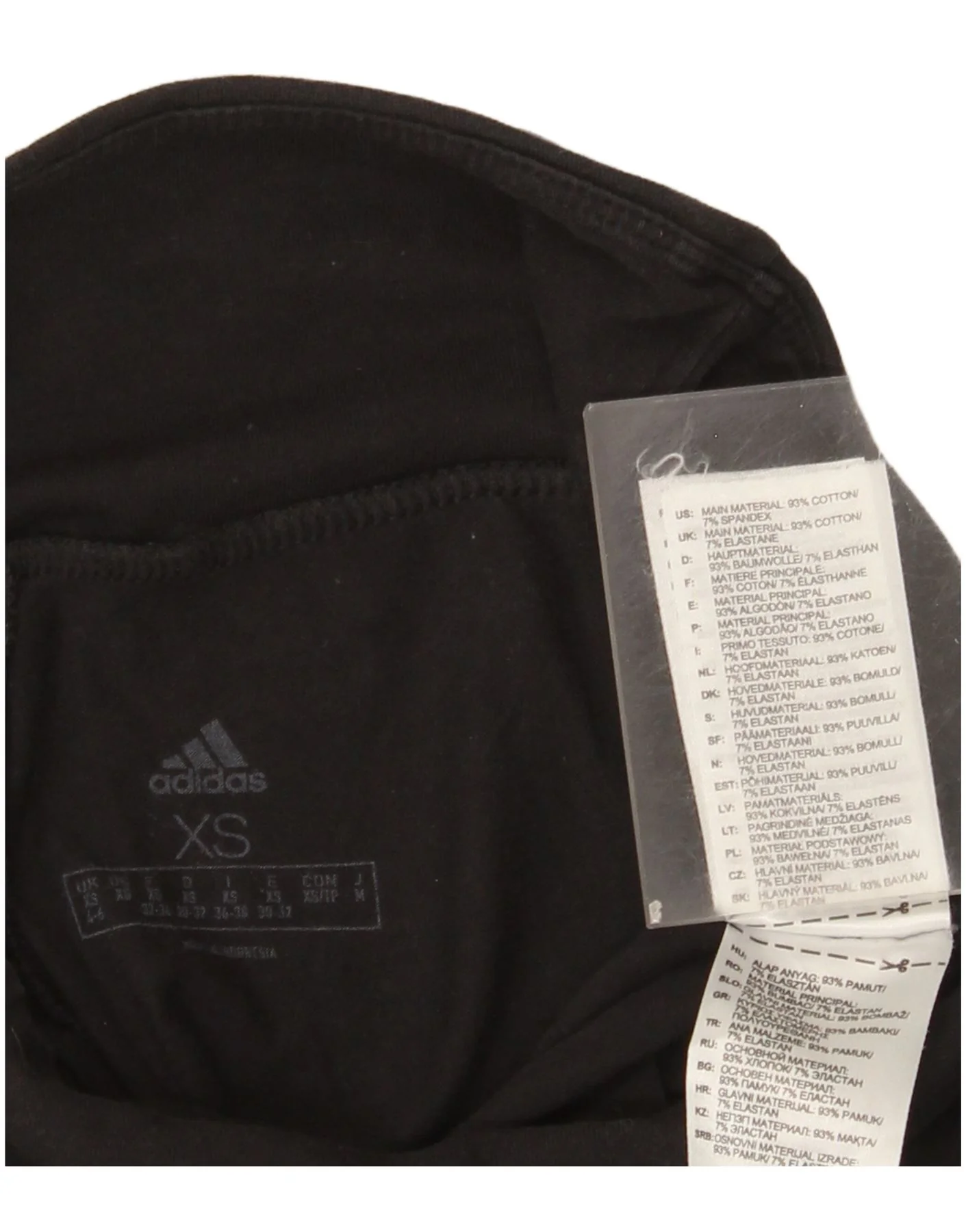 Adidas Womens Graphic Leggings UK 4/6 XS Black Cotton - Image 3