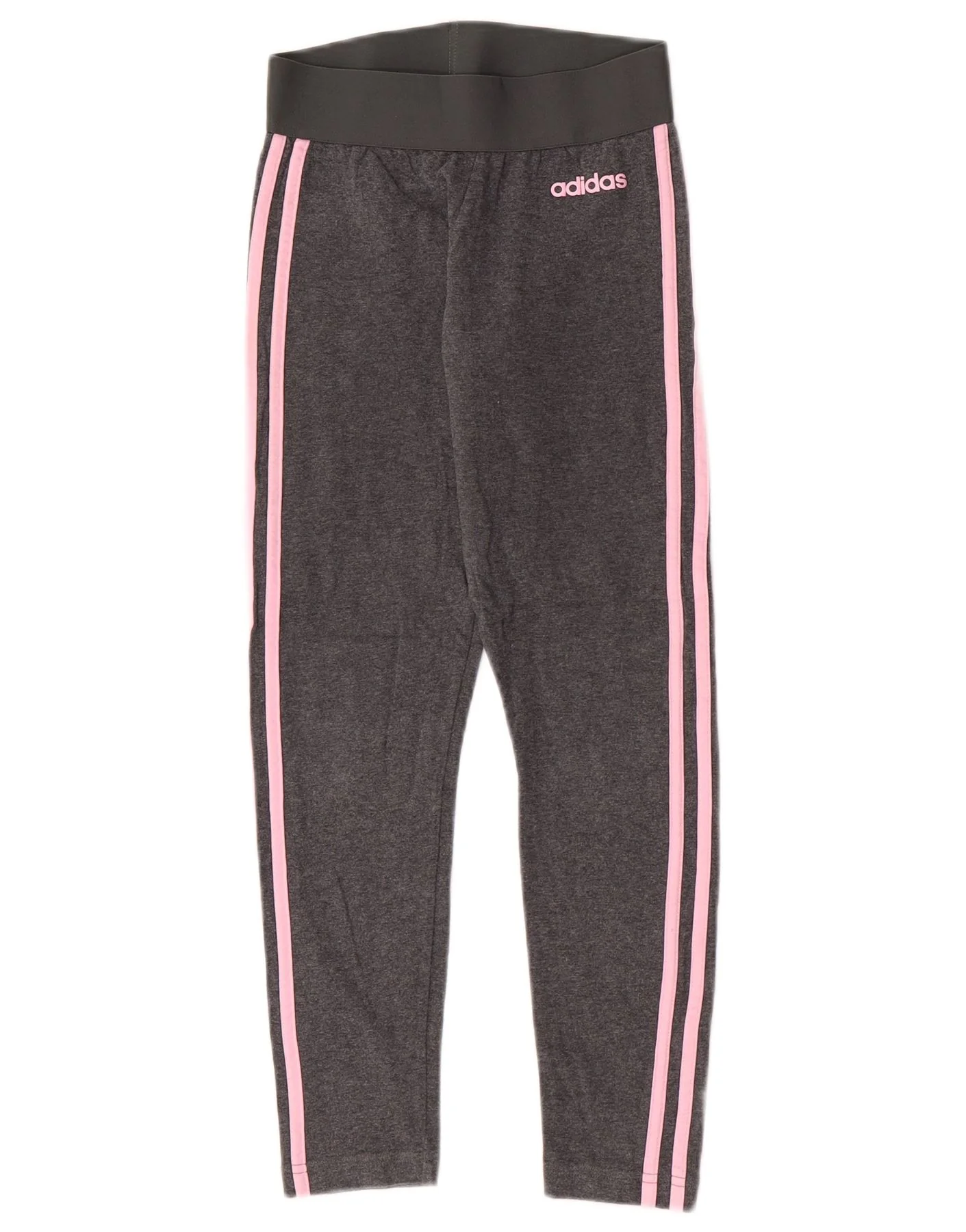 Adidas Womens Graphic Leggings UK 4/6 XS Grey Striped Sports