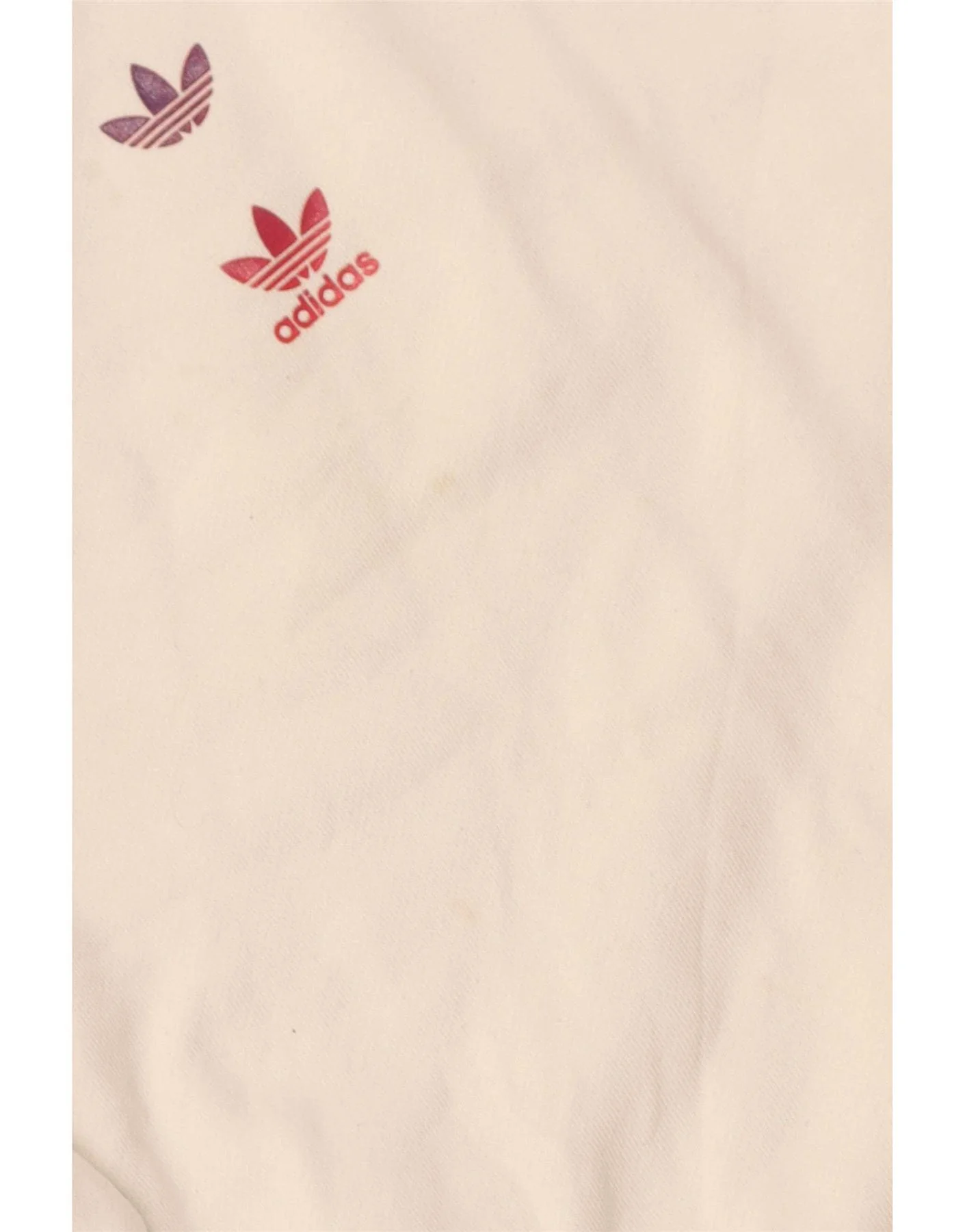 Adidas Womens Graphic Oversized Sweatshirt Jumper UK 10 Small White Cotton - Image 3