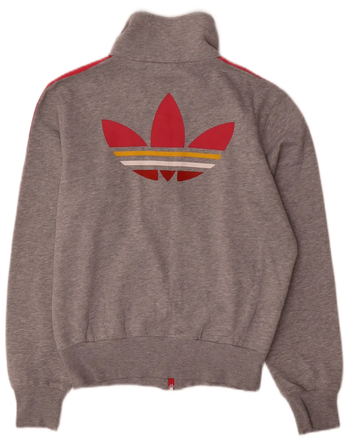 Adidas Womens Graphic Oversized Tracksuit Top Jacket UK 10 Small Grey - Image 2