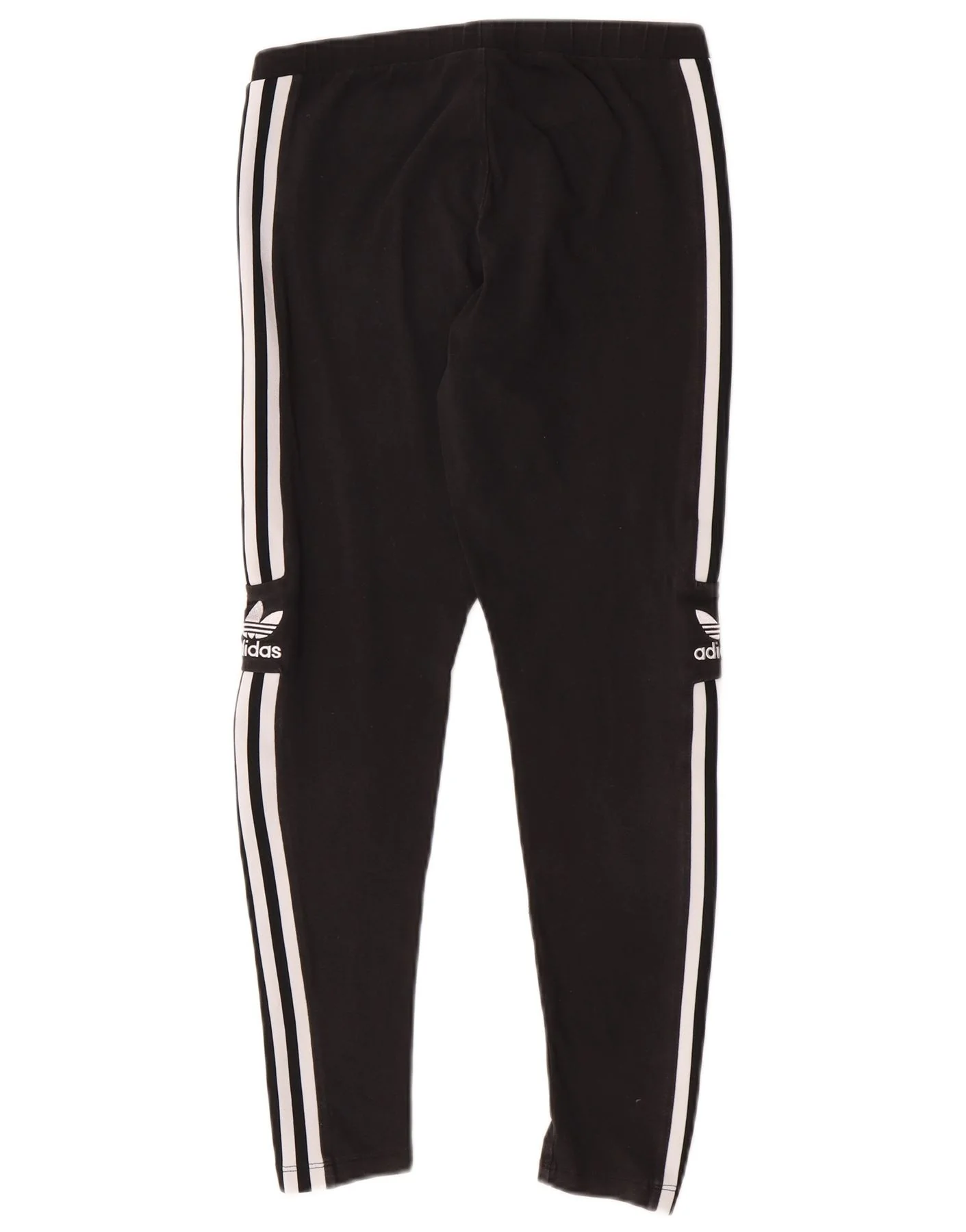 Adidas Womens Graphic Slim Fit Leggings UK 14 Medium Black Striped Sports - Image 2