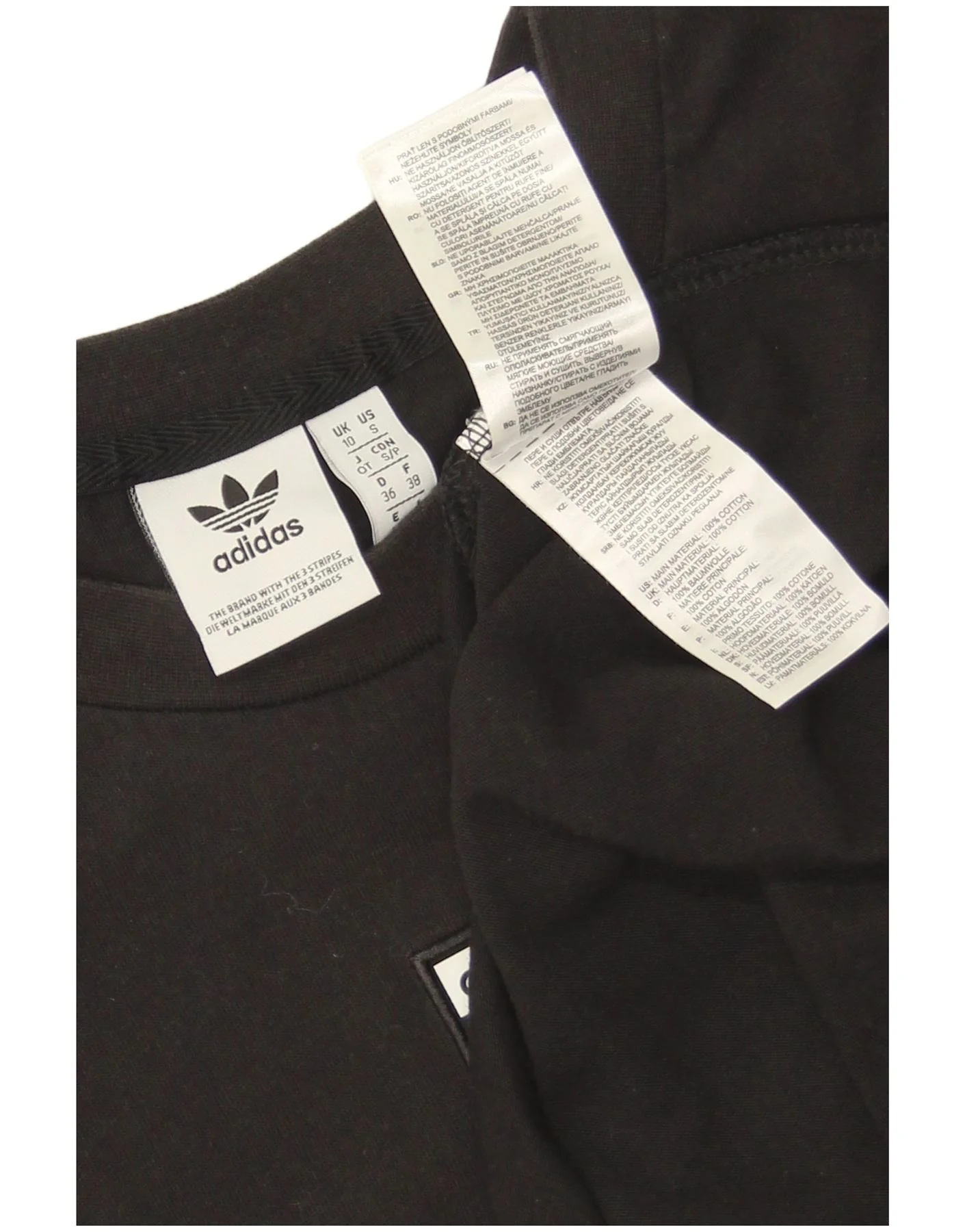 Adidas Womens Graphic T-Shirt Dress UK 10 Small Black Cotton - Image 3
